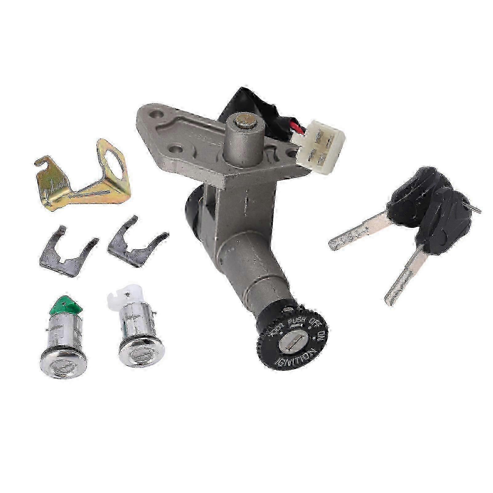 Ignition Switch Key Set for GY6 4 Stroke 150cc Scooter Moped with 4 Wires and Metal Alloy Body