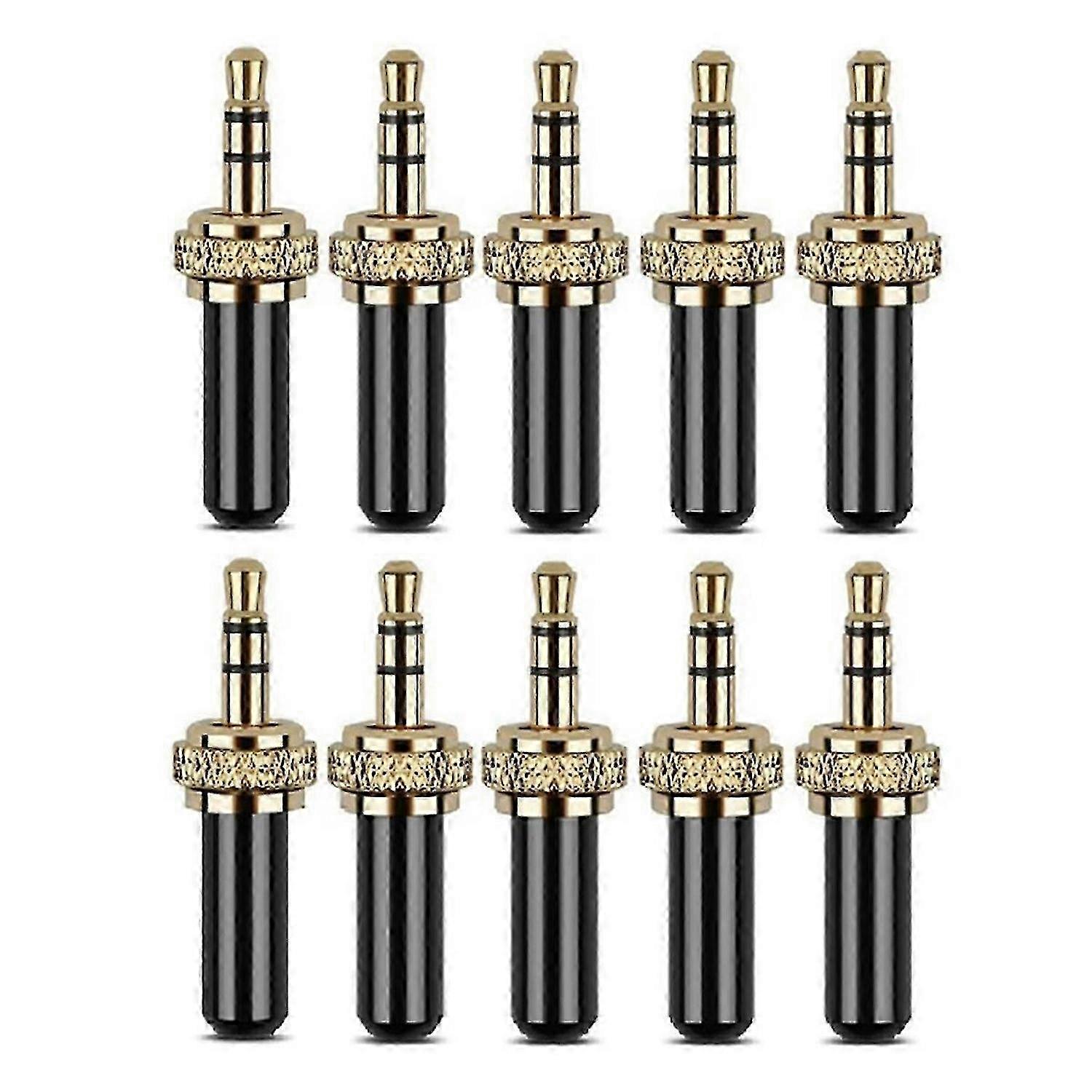 10Pcs 3.5mm Plugs Connector Mini Screw Lock Stereo Jack for Wireless Microphone Cable