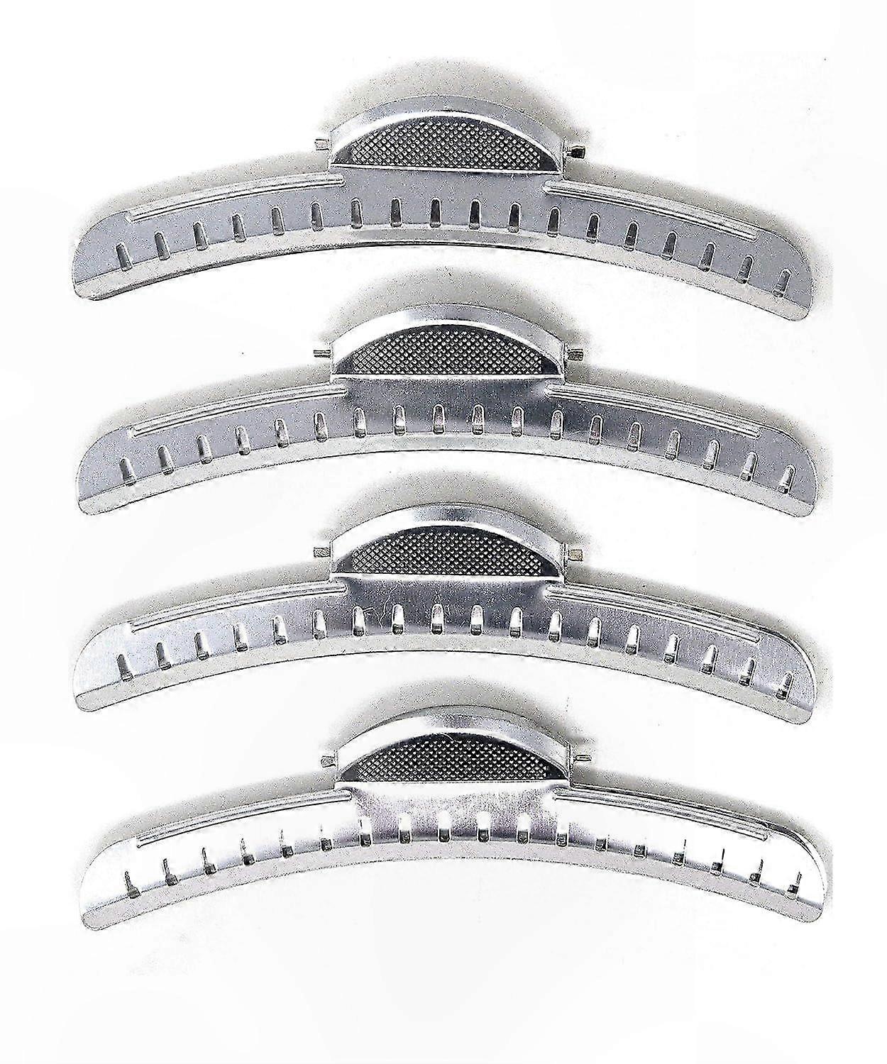 חבילה של 4 מלחציים מאלומיניום לגלים לעיצוב שיער, אטבי מתכת בגודל 5 אינץ' ליצירת גלים