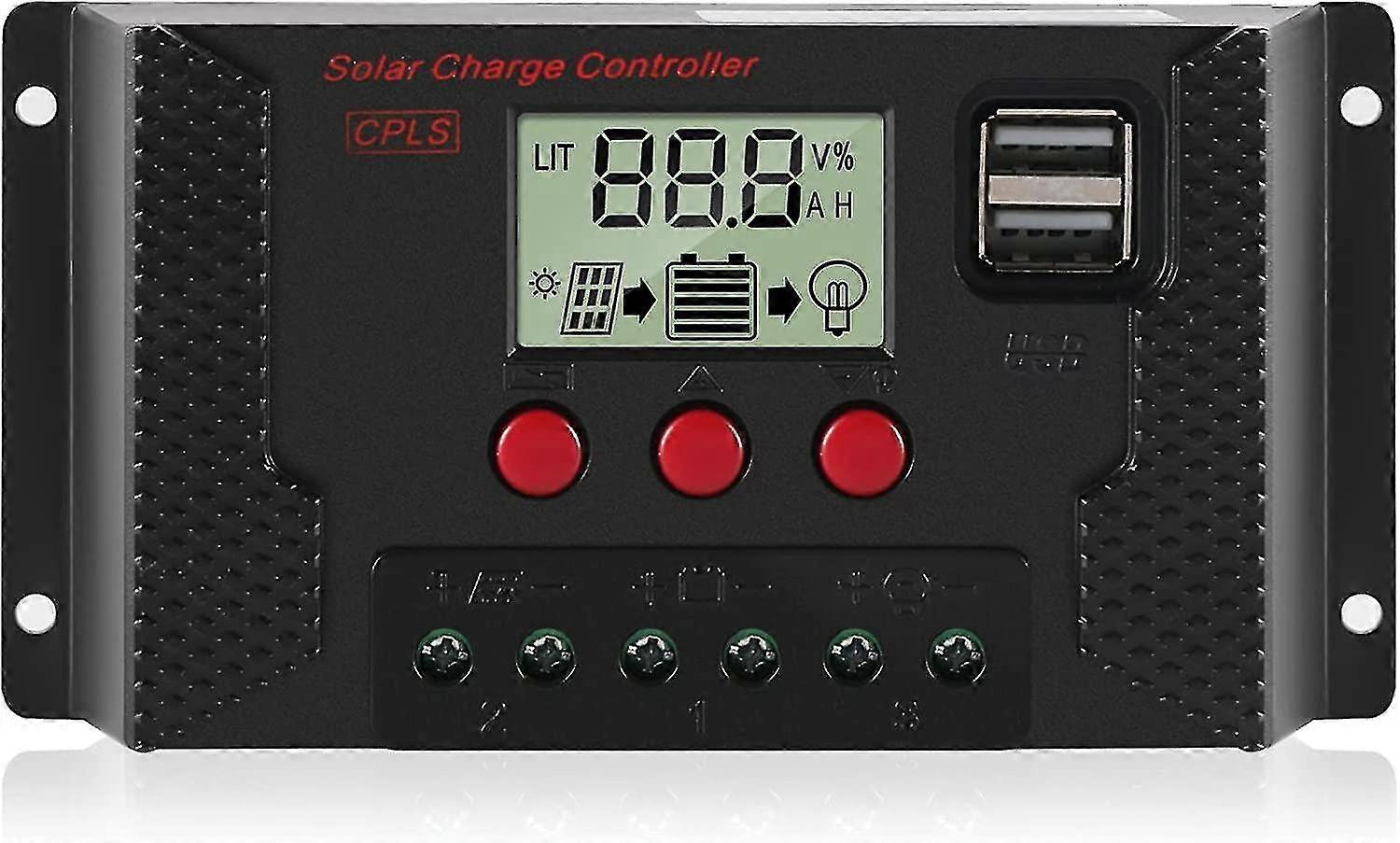 25-26 20a Charge Controller Solar Panel Charge Regulator Automatic Identification 12v/24v With Lcd Display And 5v Usb Port