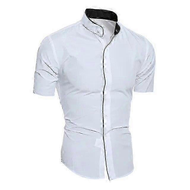 25-26 Men's Solid Color Casual Commuting Short Sleeved Shirt