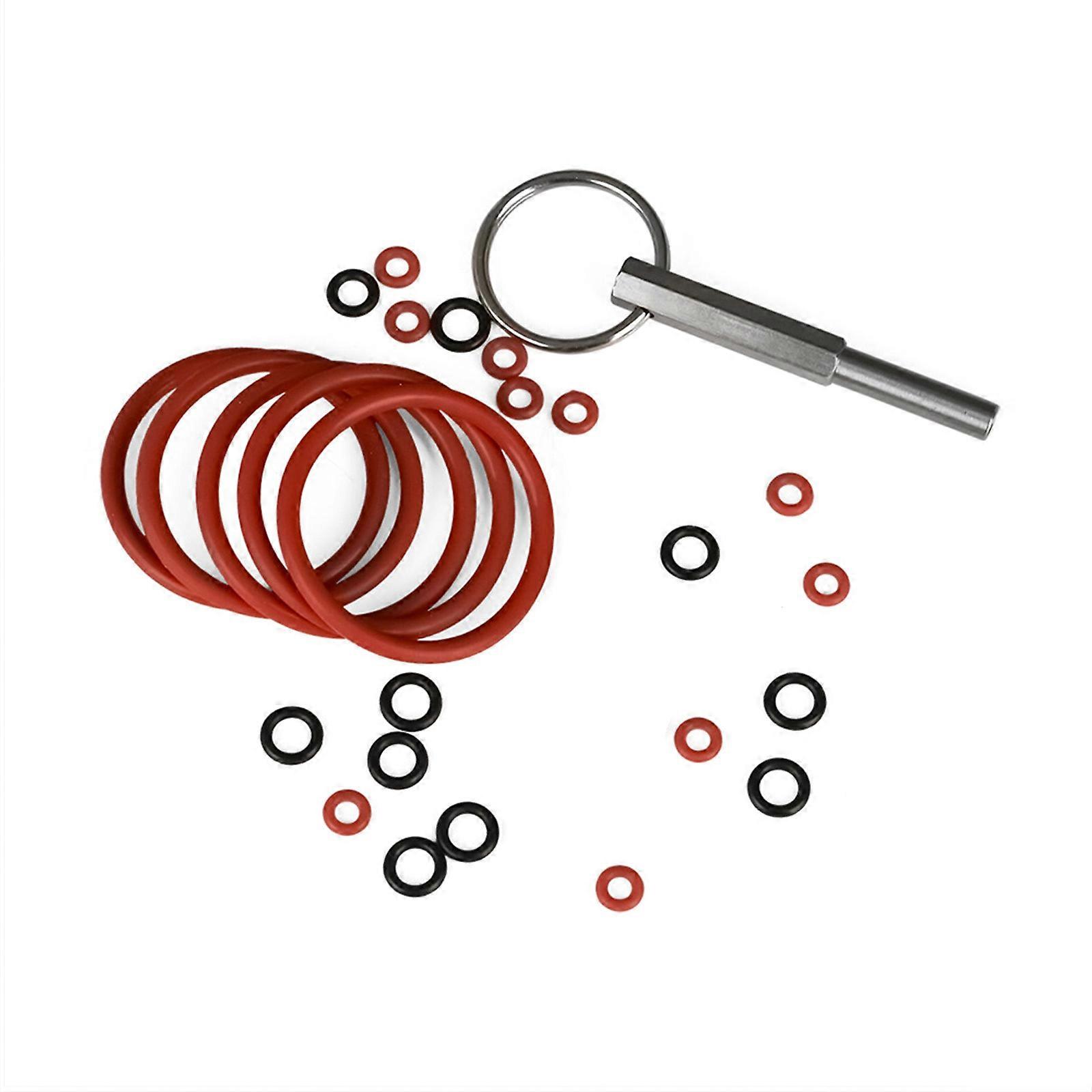 Professional Oval Head Bit Repair Set with Keyring Seal Rings Machines Repair Tool for Espresso Machine Servicing Multicolor