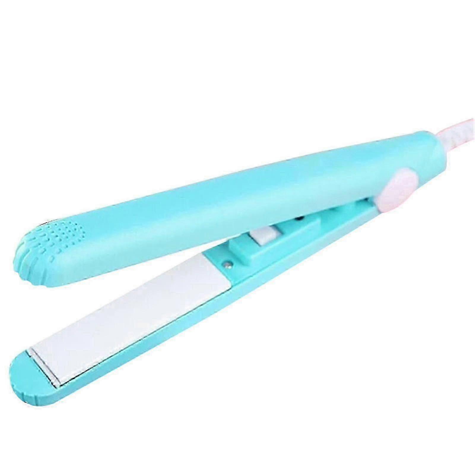 Ceramic Mini Hair Curler Straightener 2-in-1 Quick Styling Long-lasting Eu Blue