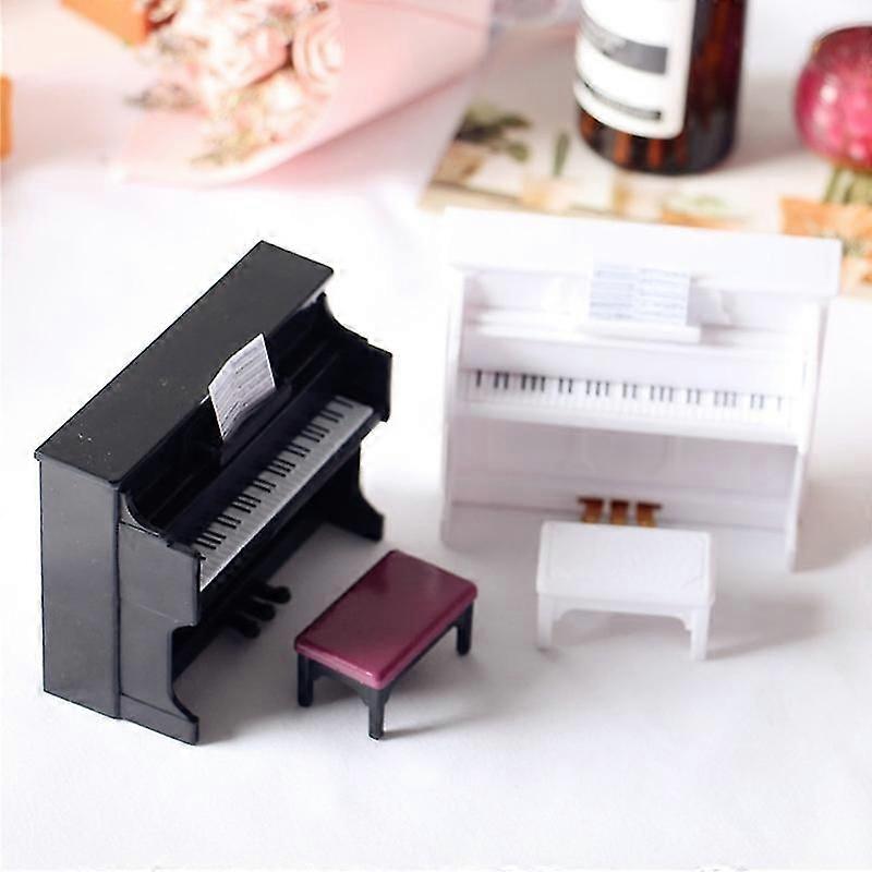 Hztyyier Mini piano in miniatura modello di pianoforte in legno con piccolo sgabello Modello di strumento musicale Regali musicali Ornamenti per la casa Ornaments