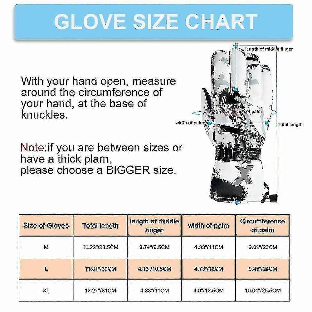 Vinter skidhandskar varm foder vindtäta vattentäta snöhandskar