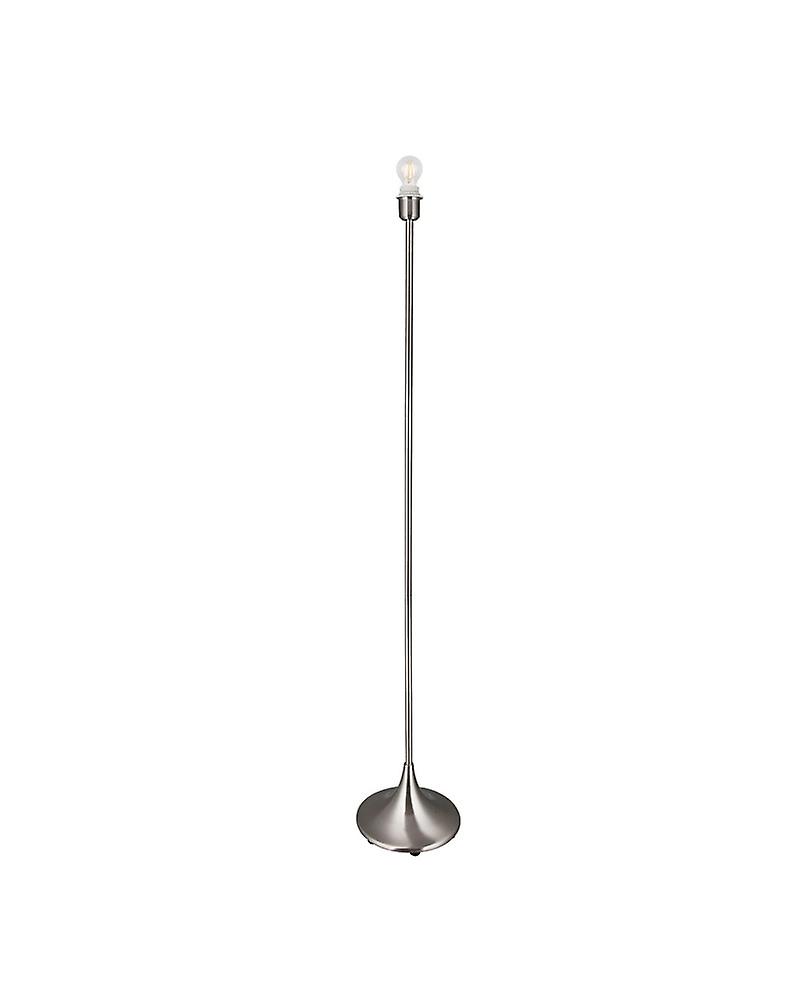 Camino Square Base Small Table Lamp Without Shade, Inline Switch, 1 Light E27 Polished Chrome