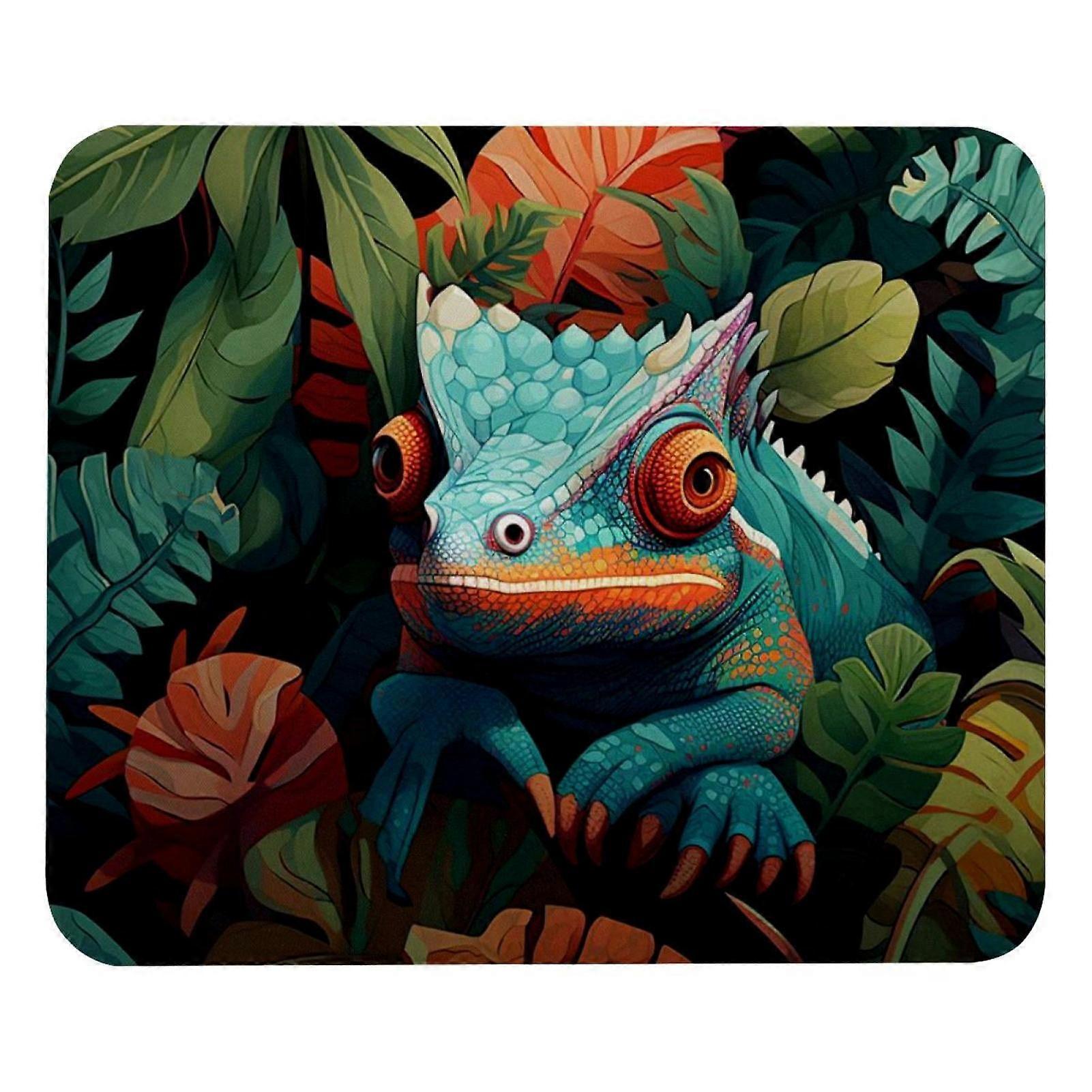 Cute Chameleon Prints Mouse Pad - Smooth Surface, Mousepad Thick Padding, Ergonomic Design for Comfortable Gaming and Office Use