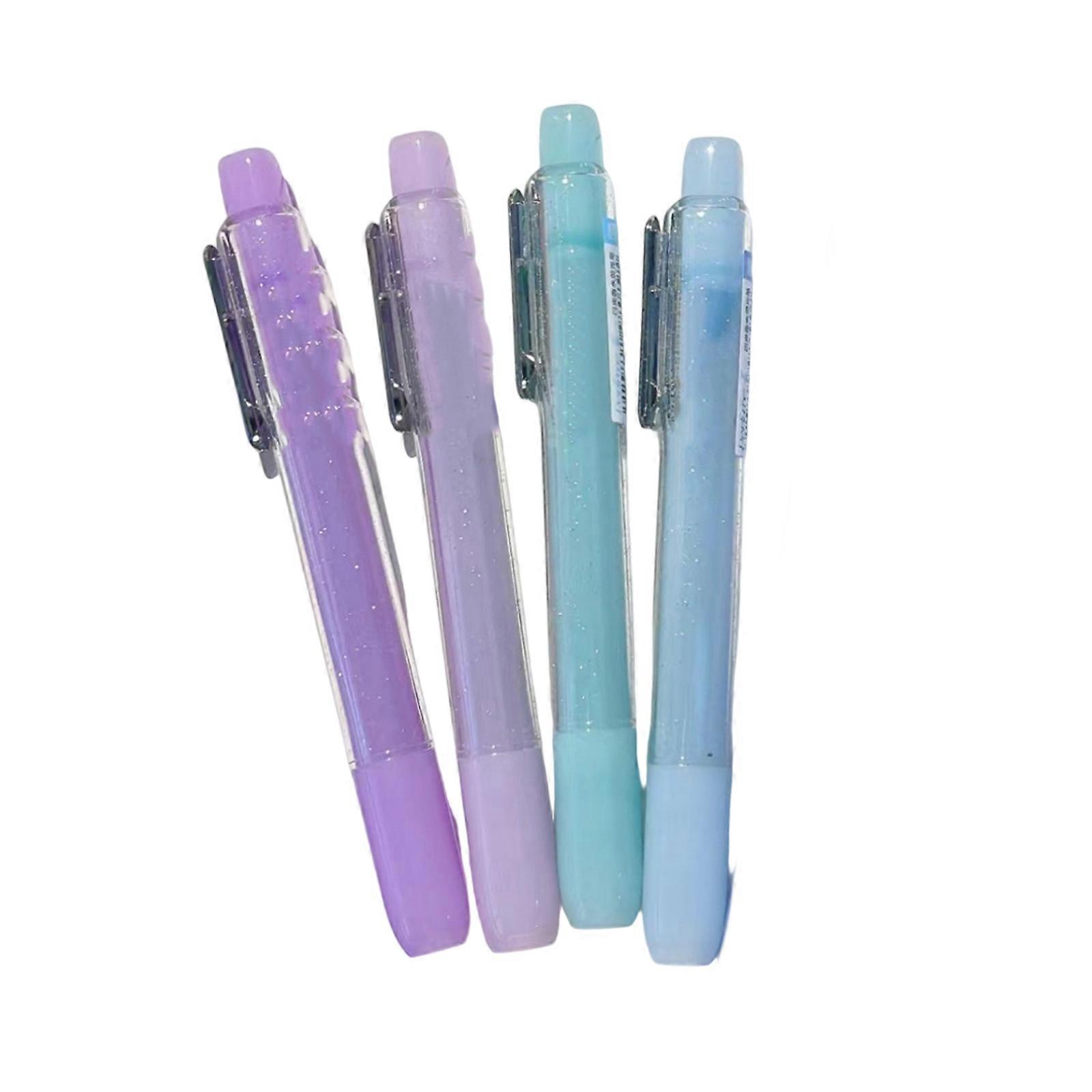 4Pcs Glittering Highlighter Pen Chiseled Tip Quick Dry Marker For Notebook Planner Calendar Note Taking Highlighting Multicolor