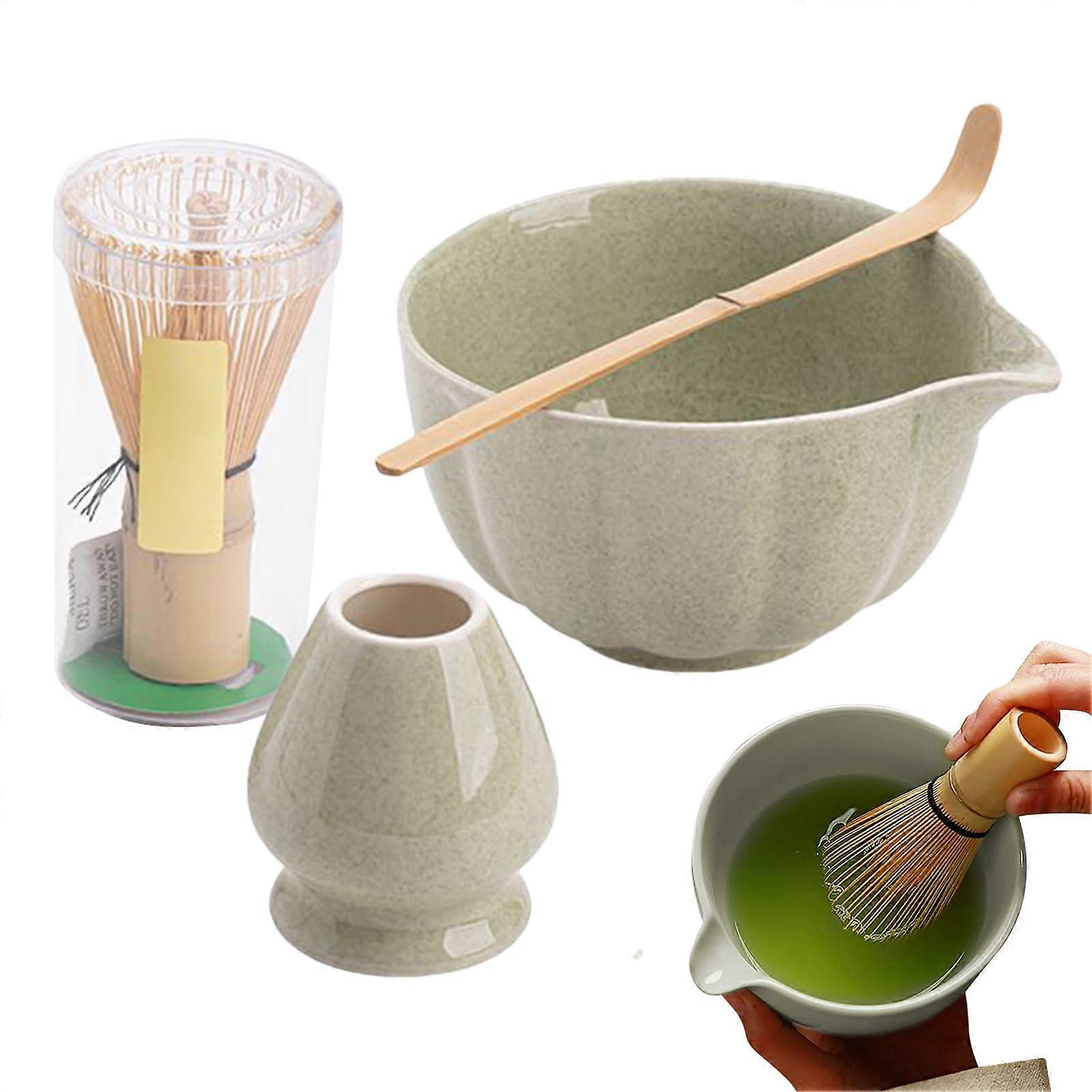 Matcha Tea Set, Matcha Tool Kit, 500ml Bowl, Whisk, Scoop, Stand, Tea Ceremony Tools for Beginners, Travel, Latte Making