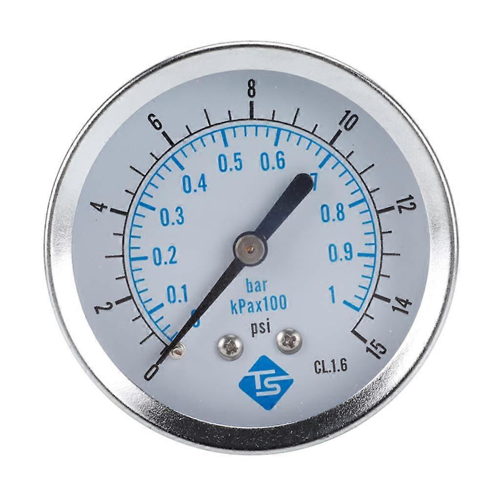 Pool Filter Pressure Gauge 015psi 01bar Metal Internals Back Mount for Water Systems