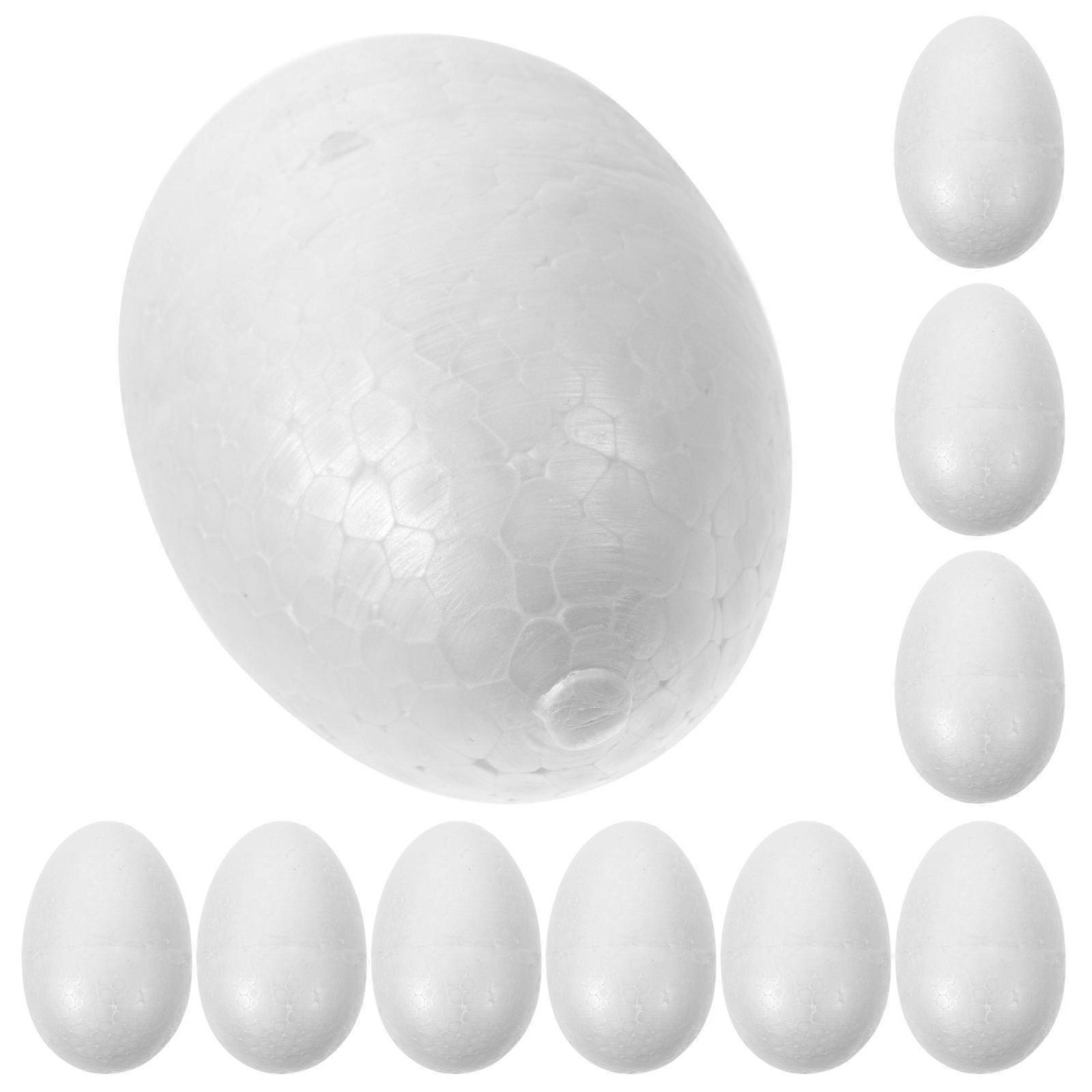Eggs For Craft Diy Decoration White 10cm Foam Solid Egg Shaped Props For Easter 10Pcs