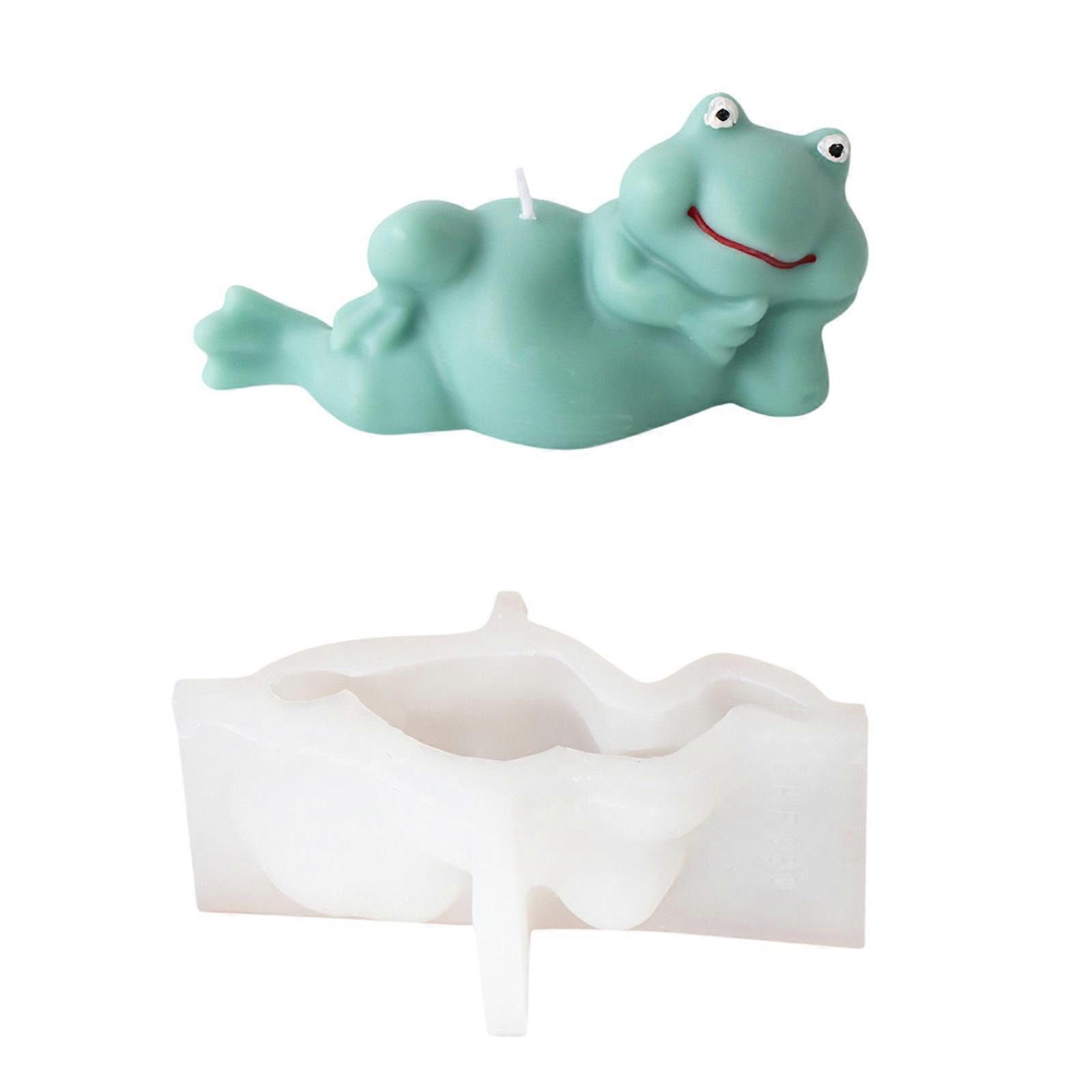 Use Friendly Candle Silicone Frogs Molds Easy Release Frogs Shaped Candle Silicone Molds for Handmade Candle and Soaps Multicolor