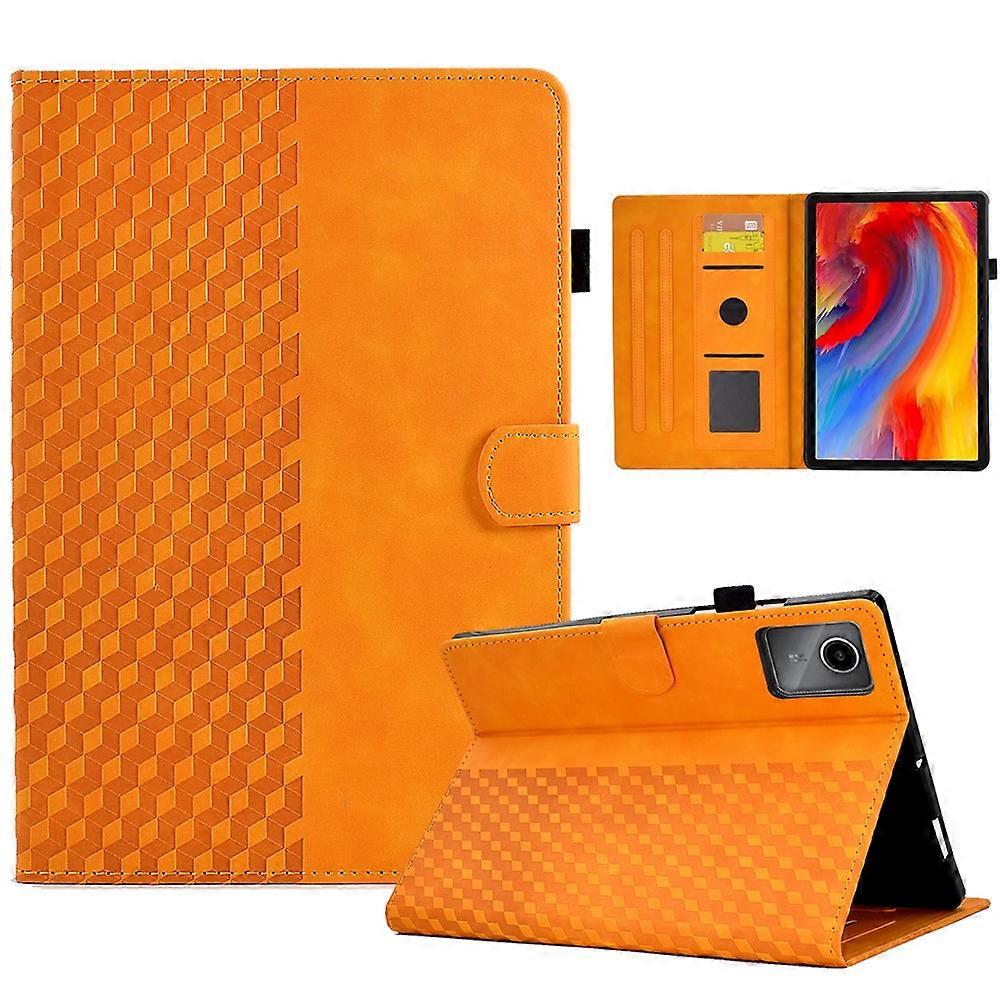 Compatible For Lenovo Xiaoxin Pad 12.1 (2025) Case Card Slots Block Pattern Leather Cover