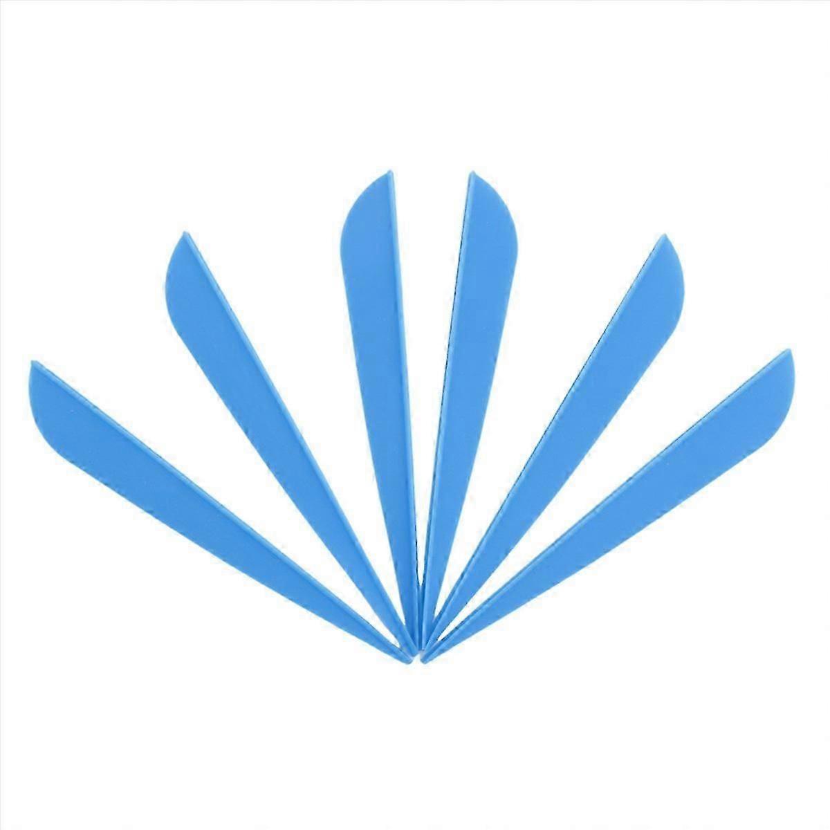 Arrows Vanes 4 Inch Plastic Feather Fletching compatible with DIY Archery Arrows 50 Pack(Blue)