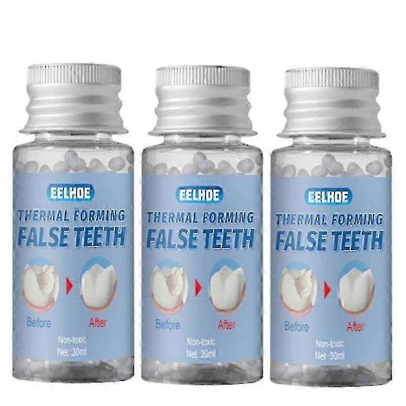 3 Piece Temporary Tooth Repair Kit with 30g Resin for Gaps and Broken Teeth Whitening Solution