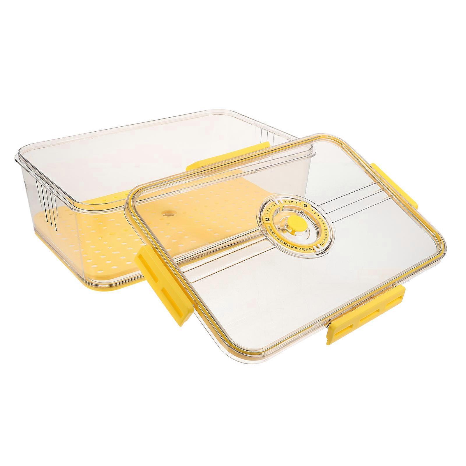 Bread Storage Container with Time Recording Lid Bread Box Airtight Bread Box for Kitchen with Draining Plate