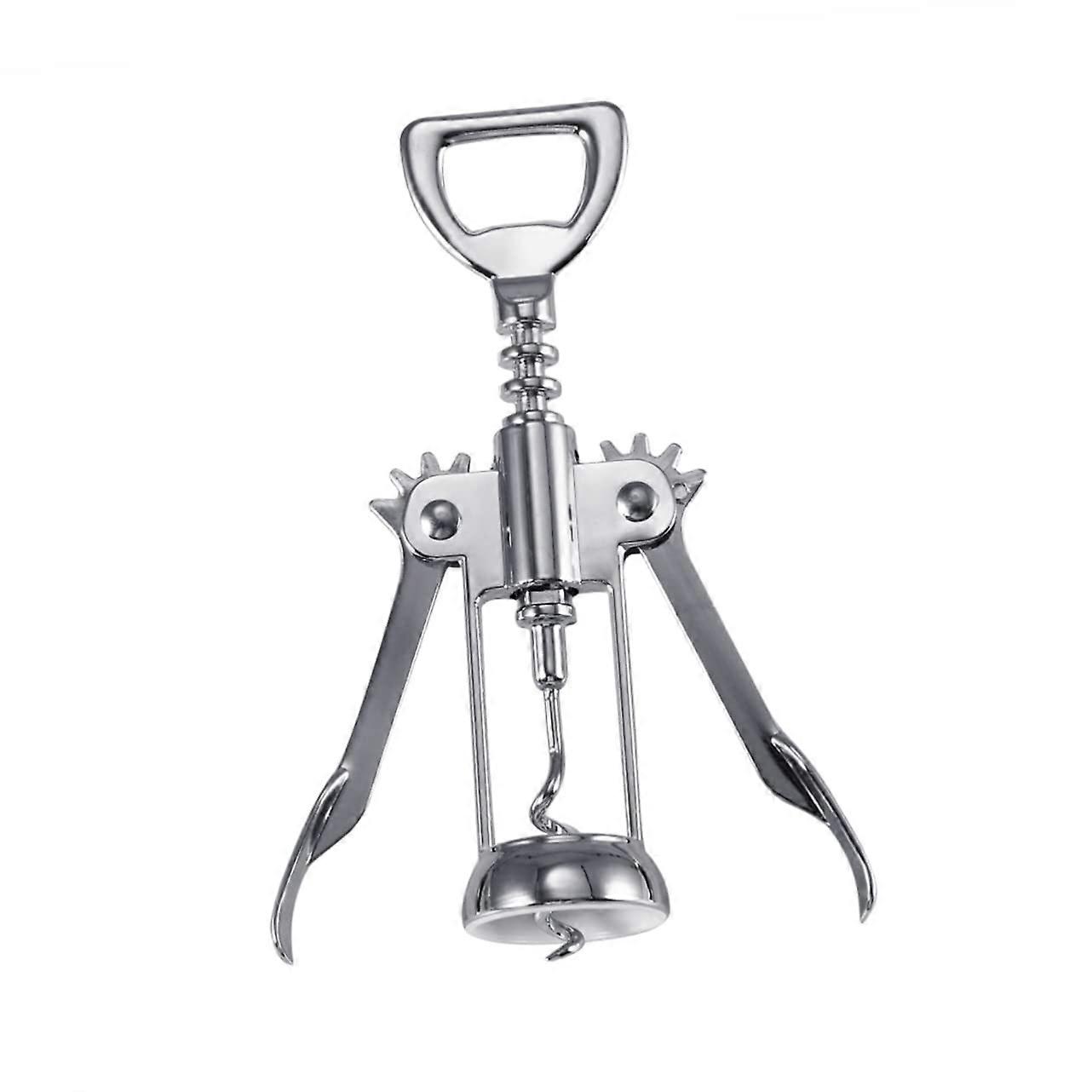 Winged Corkscrew Wine Bottle Opener with Sleek Silver Finish for Easy Home and Bar Use