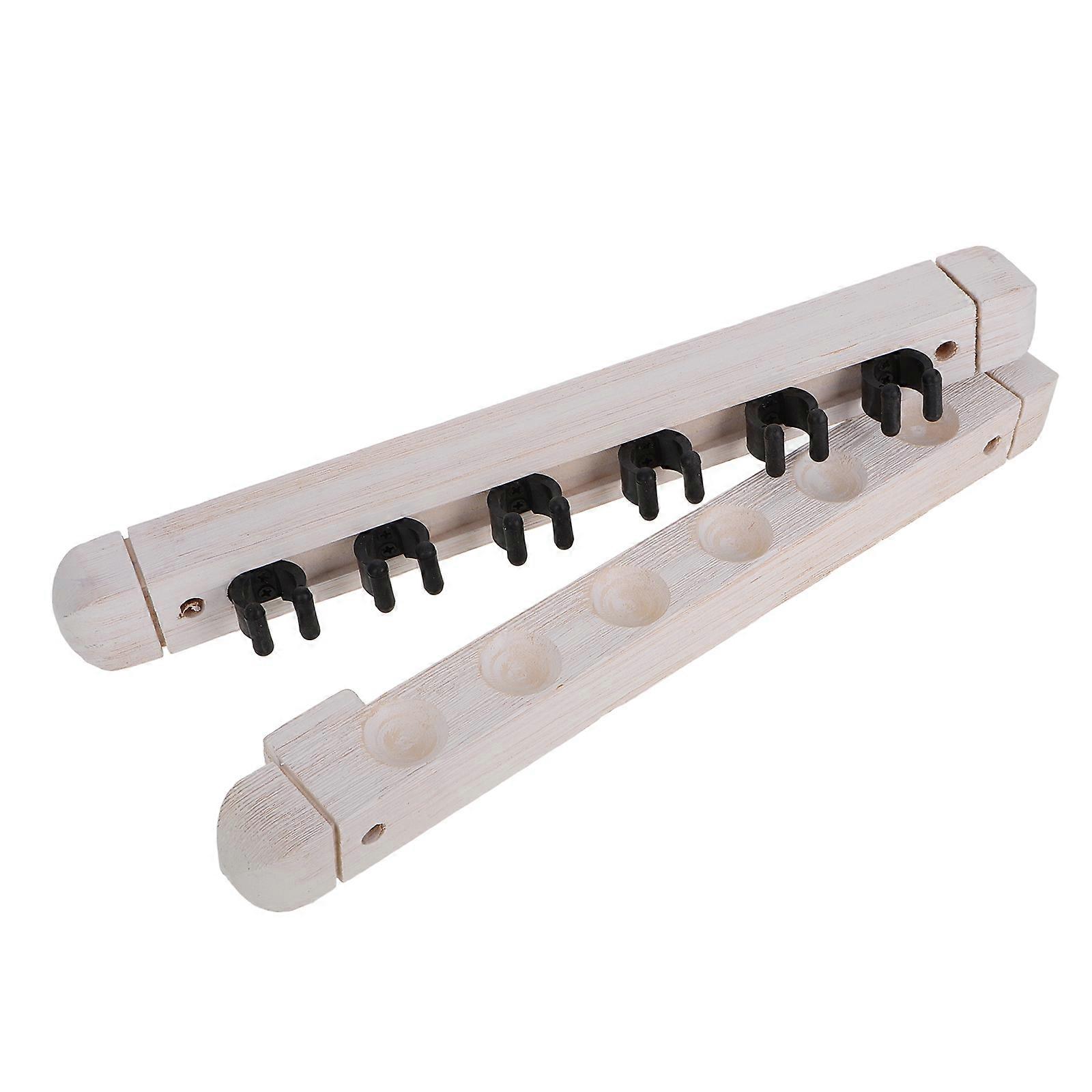 Wood Pool Cue Rack Holder Wall Mounted for 2Sets Solid Wood Pool Cue Holder Assorted Color