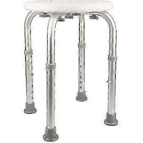 2025 Compact Shower Stool, Round Design Offers Easy Maneuverability In Small Spaces, Heavy Duty Anodized Aluminum Frame Ensures Durability