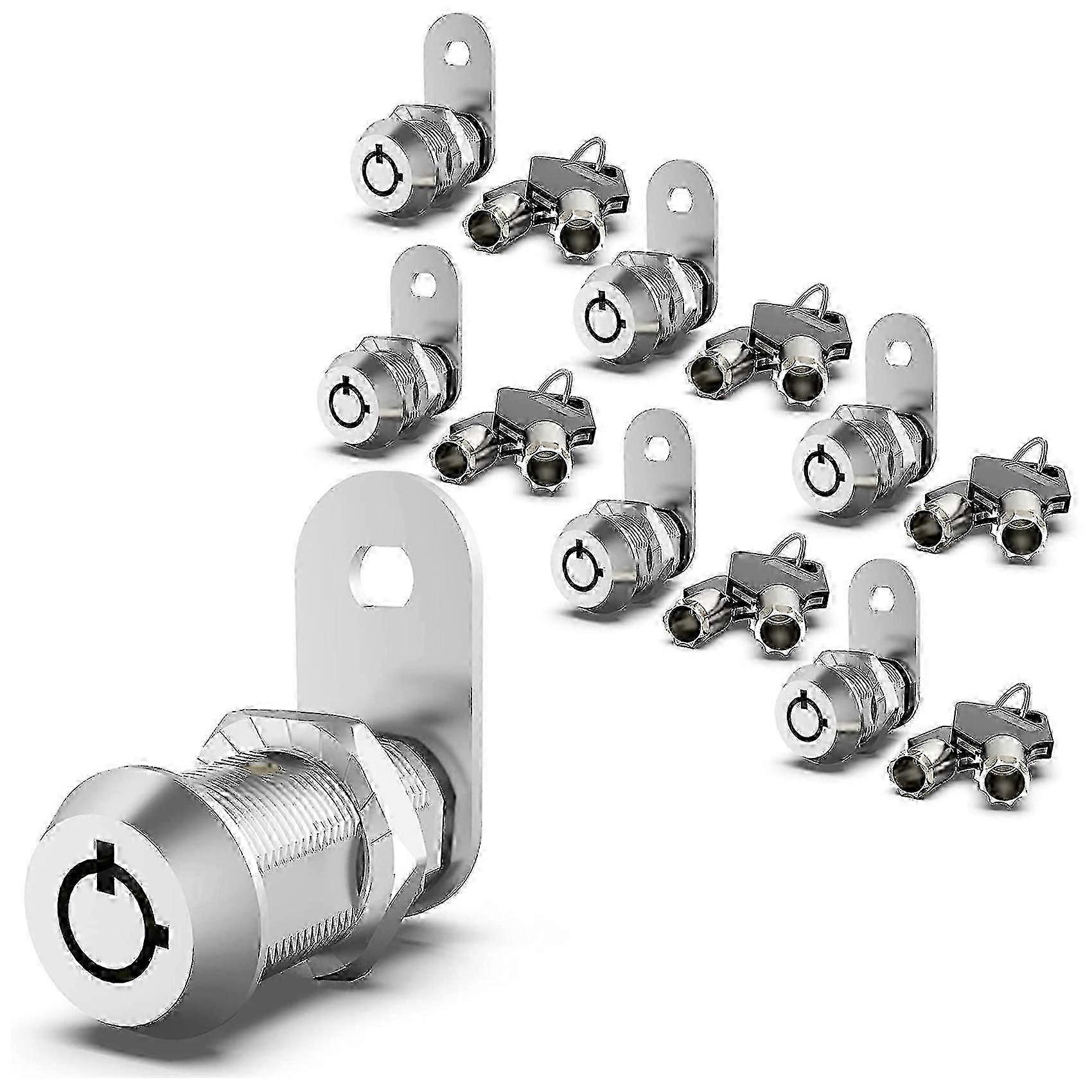 6 Pack Upgraded Cam Lock RV Storage Locks, Keyed Alike 5/8" Cabinet Locks for RV Doors, Tool Box & Drawers