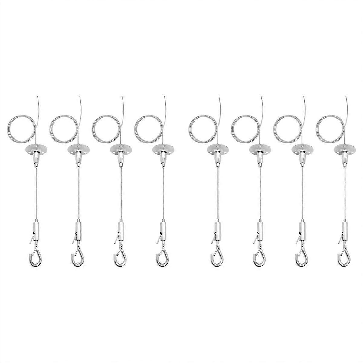 8 Pack 6ft Ceiling Sign Hanger Wire Kit, 2m Adjustable Suspension Hanging Cable Wire with Hook Wall 