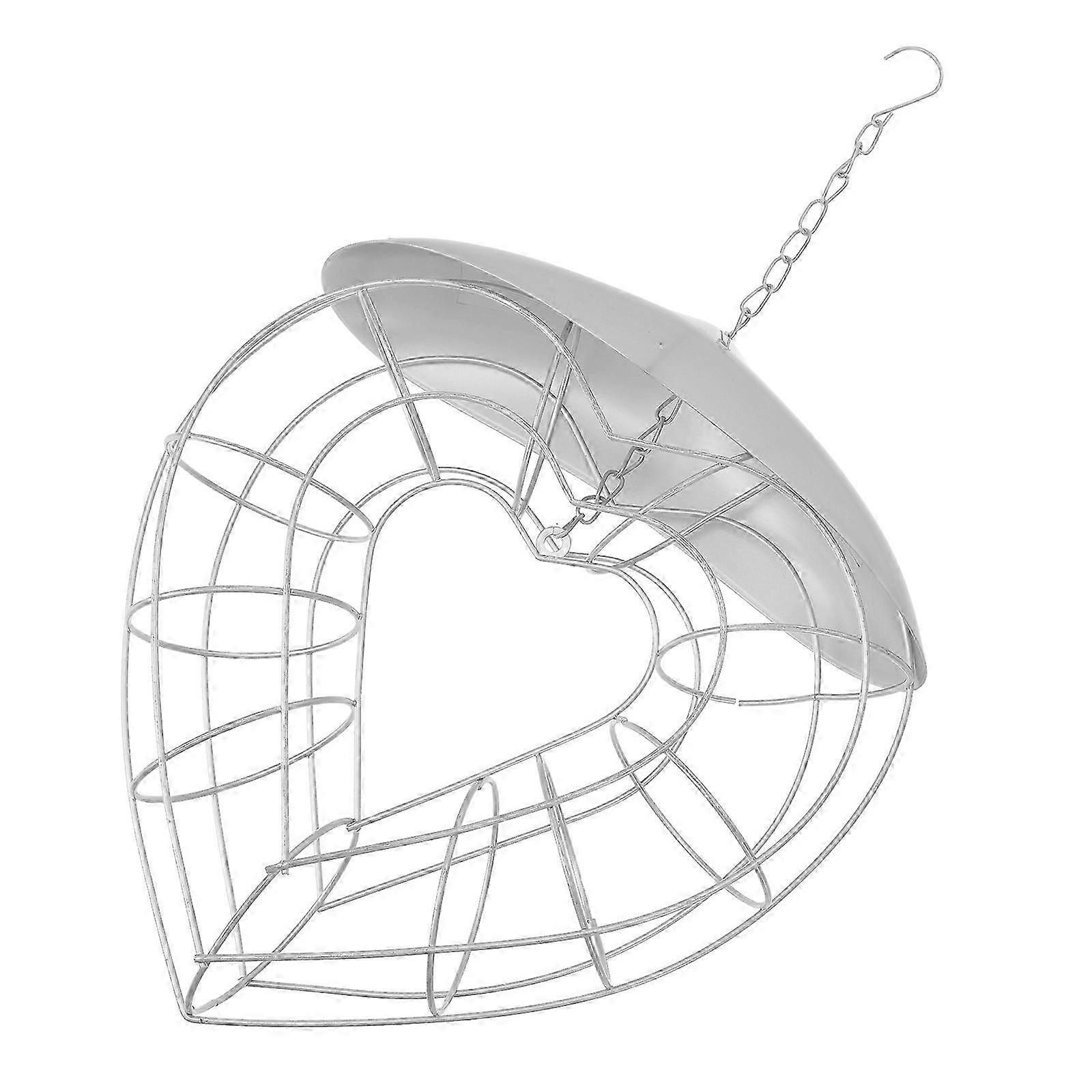 Silver Metal Plastic Hanging Bird Feeder for Outside Use 1Pcs