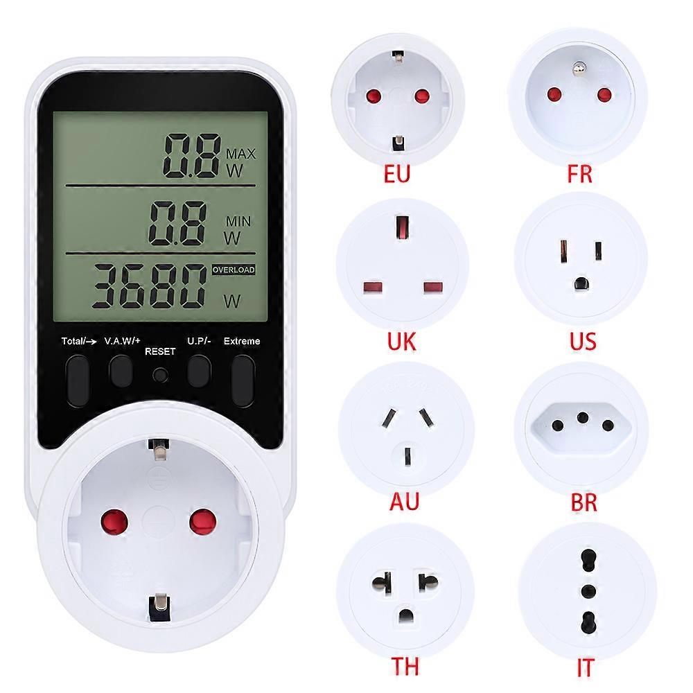 Power Meter Power Consumption Monitor Socket Analyzer Voltage Current Energy Meter with Digital LCD Display Home Outlet Tester