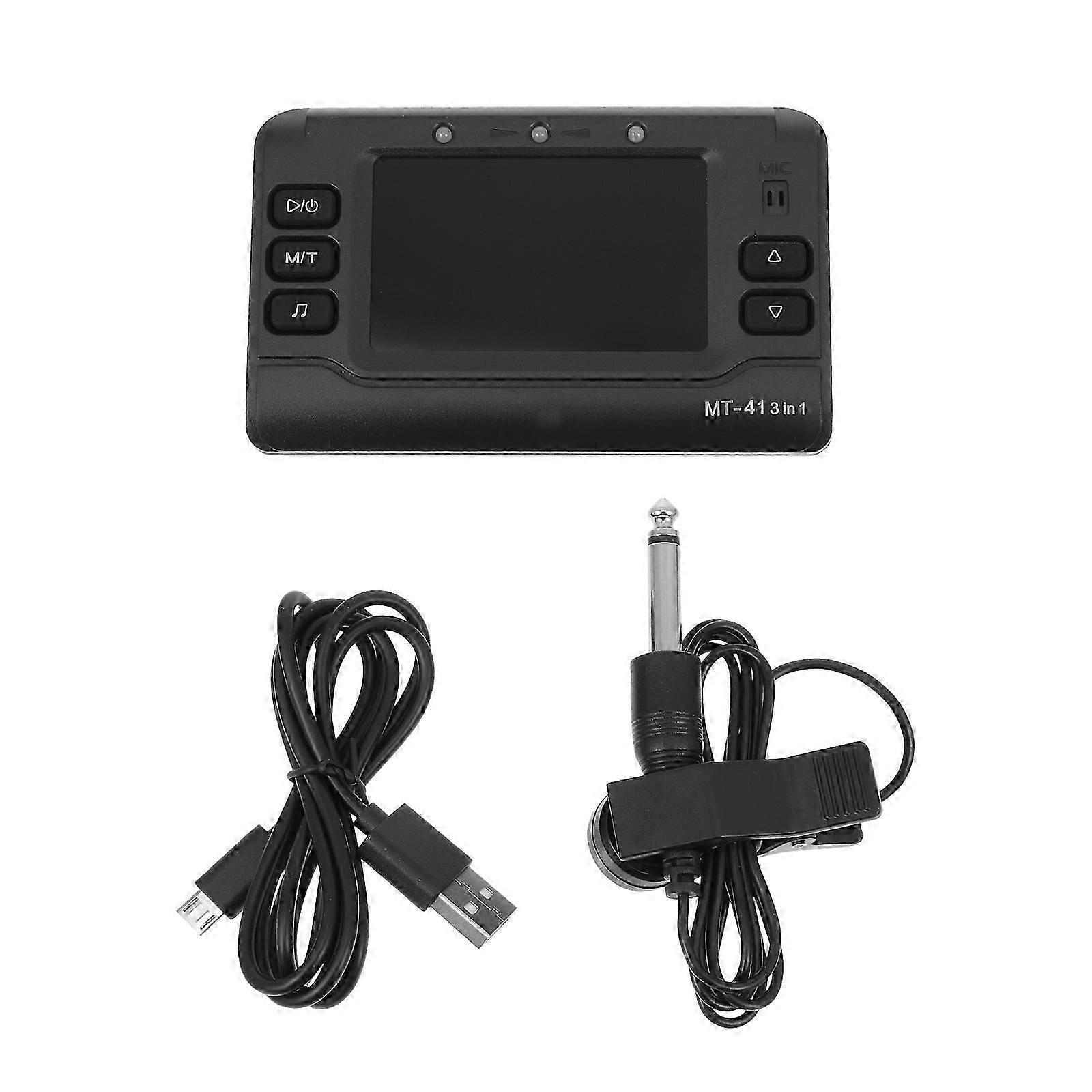 Automatic Guitar Tuner 1 Set Multi-Functional Electronic Tuner For Musicians Black Color Display Metronome