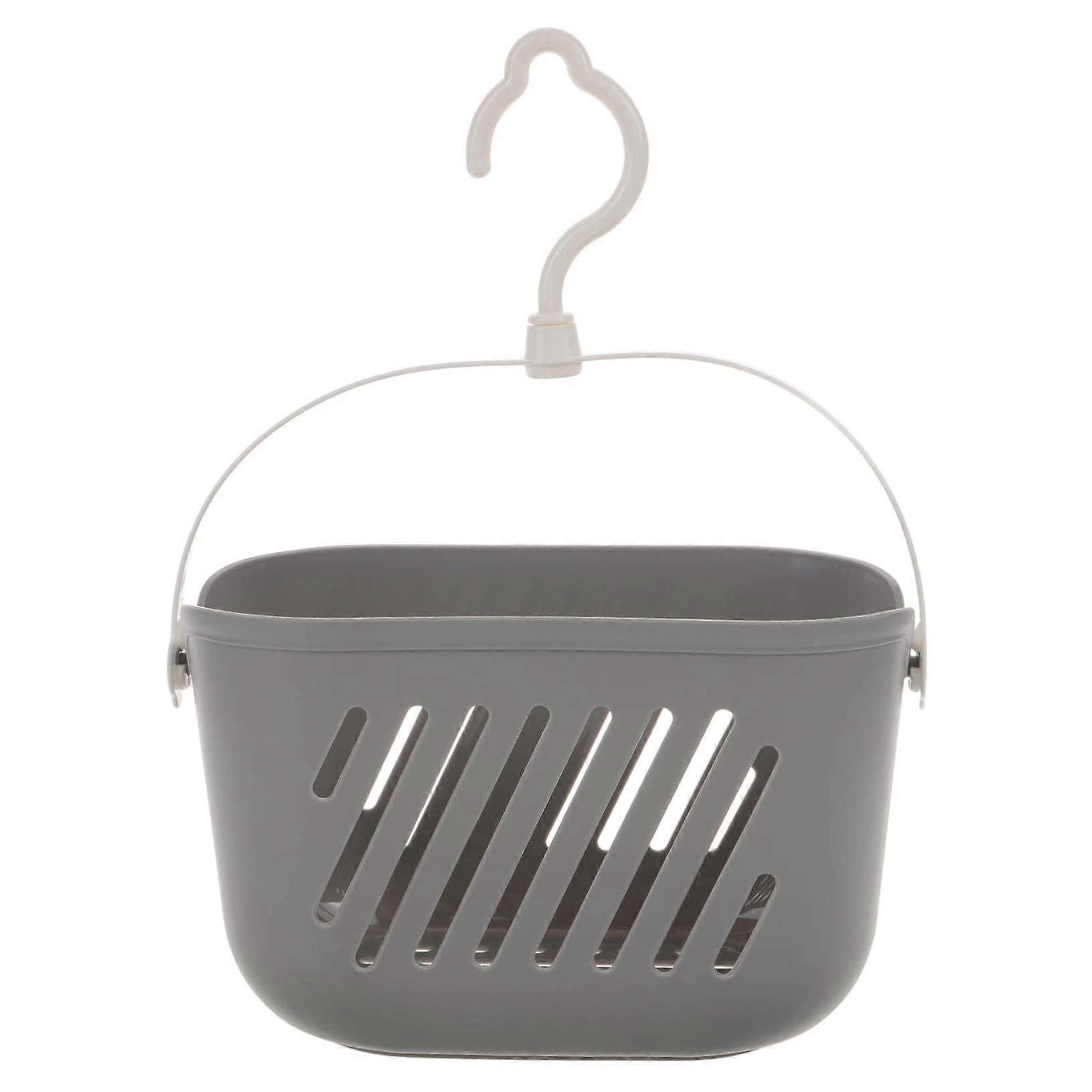 Hanging Shower Caddy Basket with Handle Plastic Bathroom Kitchen Dorm Storage Organizer Gray