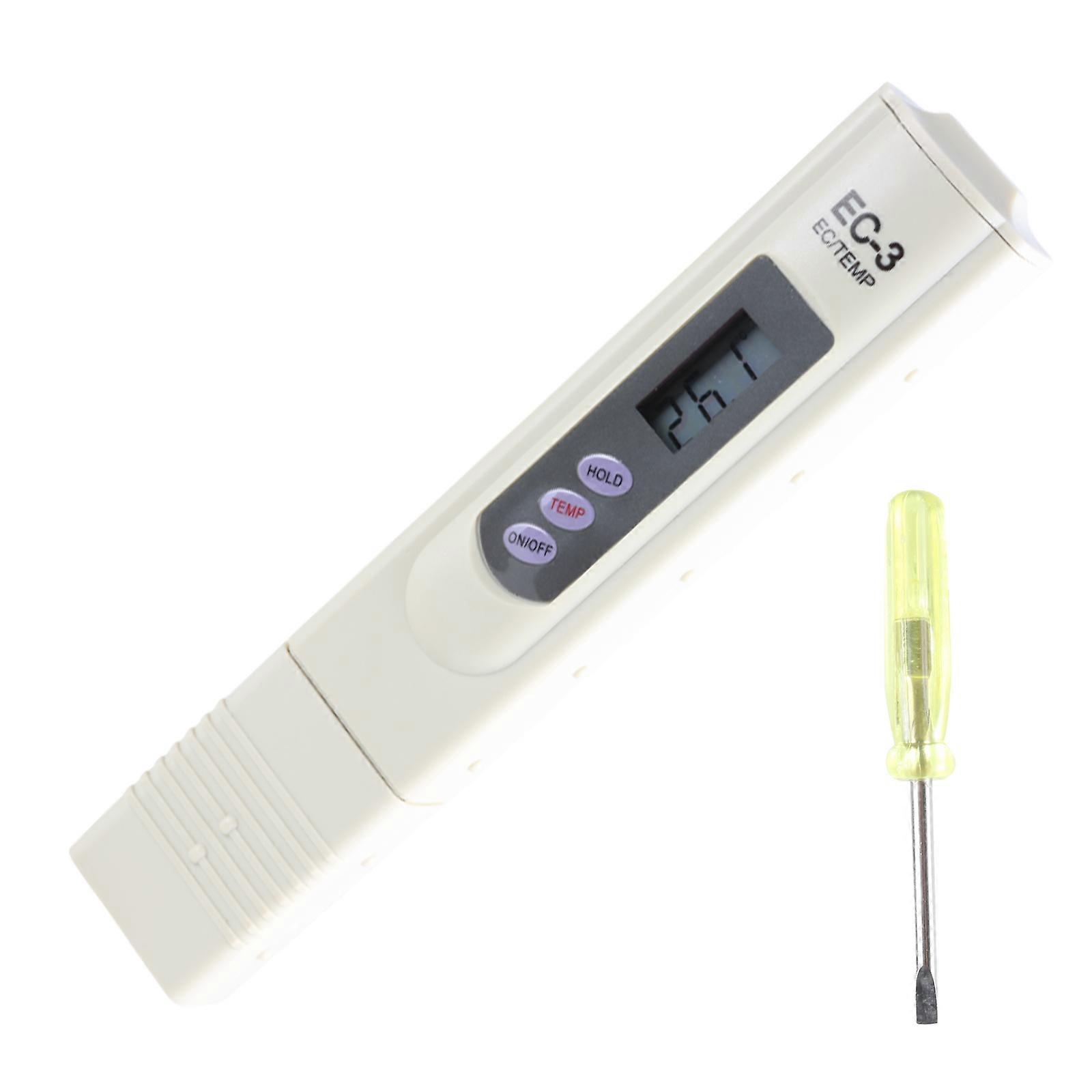 Digital Meter Portable Test Pen 1-9990µS Handheld Electrical Conductivity Tester Temperature Meter with Data Hold Multicolor