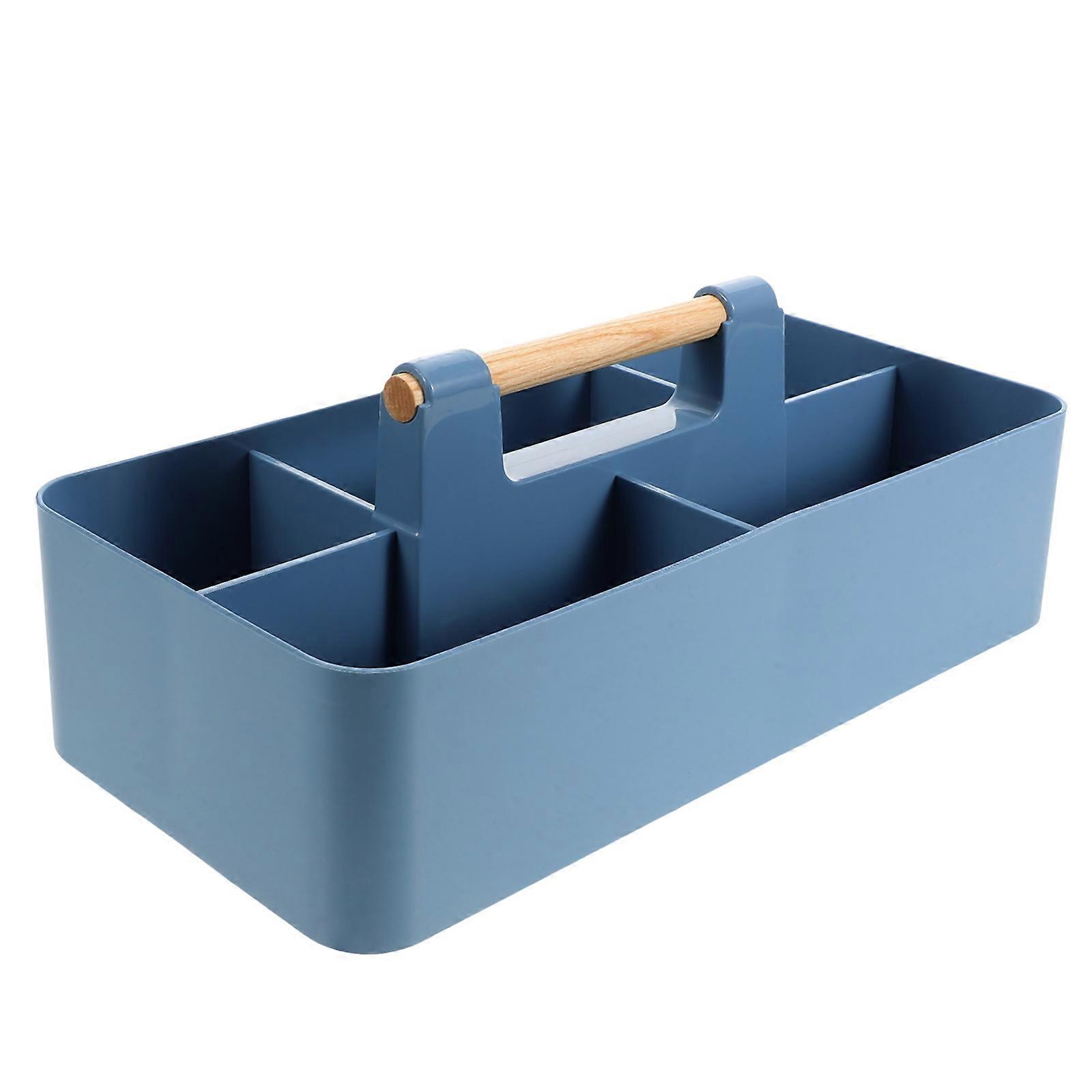 Blue Snack Box Container for Storage Use Multipurpose Desktop Organizer