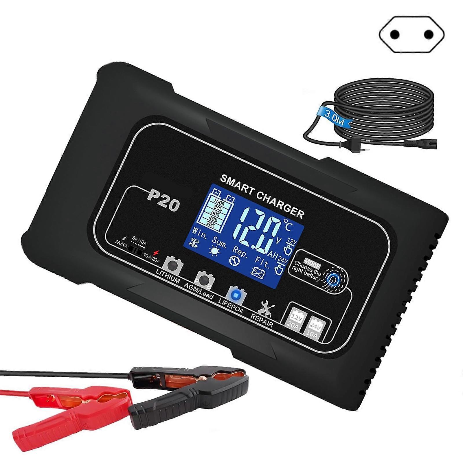 High Efficiency 12V 24V Battery Charger for Automotive and Marine Applications with Repair Function Multicolor