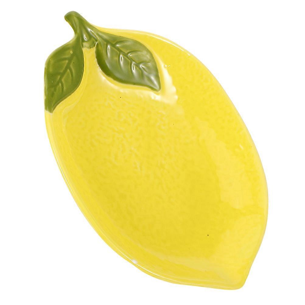 Lemon Shaped Ceramic Plate for Multi-Purpose Food Serving