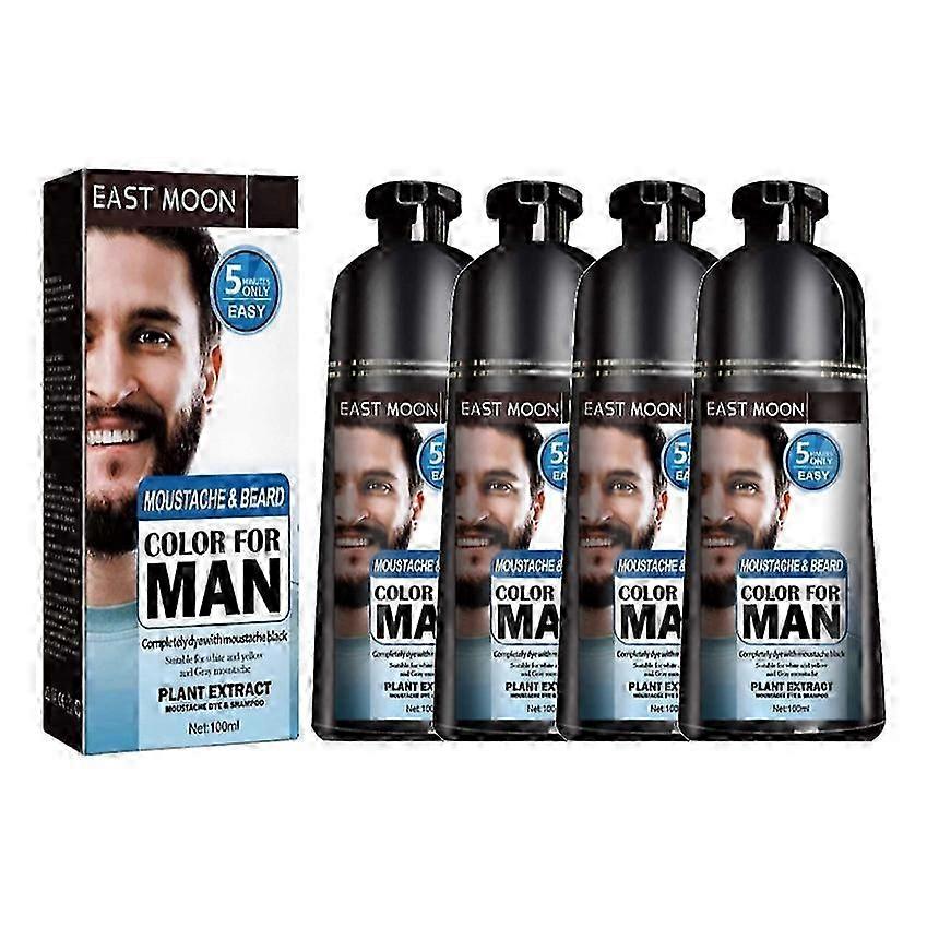 undefined Suitable For Beard Hair Color Dye Shampoo Natural Men Mustache Dying Black Darkening 100Ml