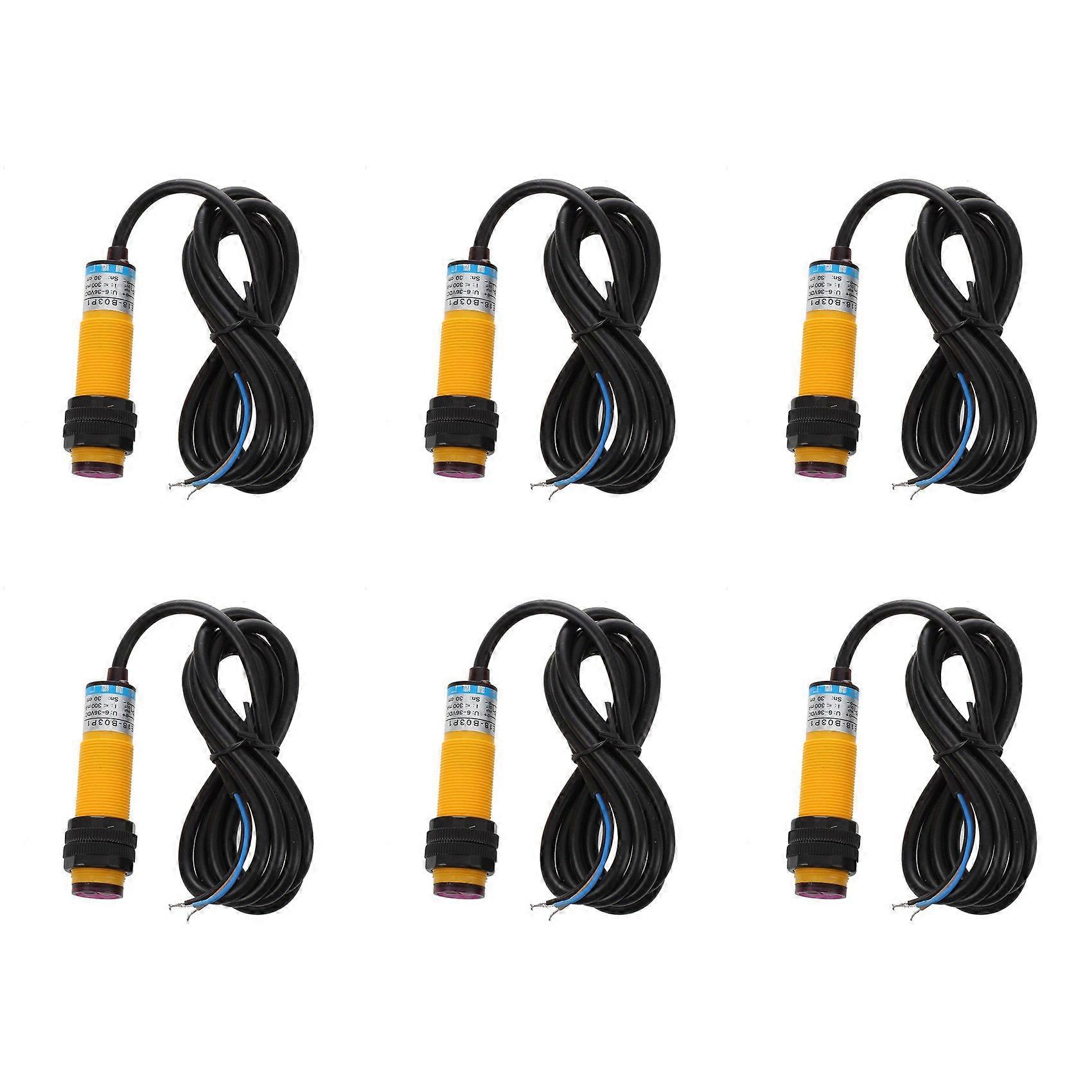 6 capteurs piézoélectriques infrarouges PNP 3 fils 6-36 V CC, 30 cm, E18-B03P1