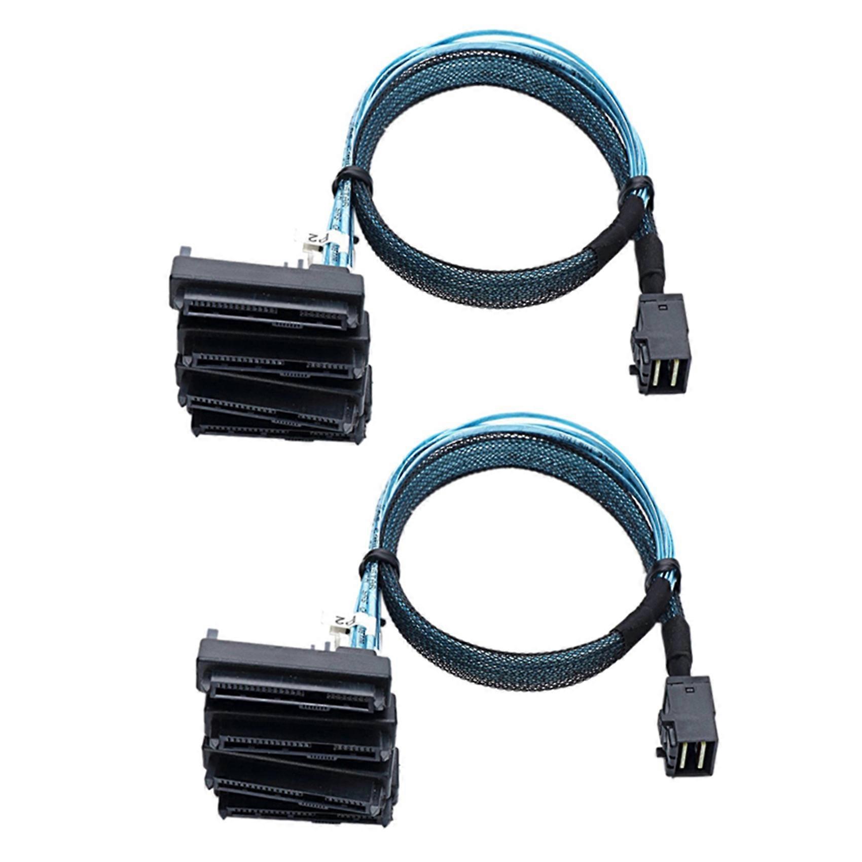 2X Mini SAS SFF-8643 to 4X29Pin SFF-8482 Hard Disk Server Cable 3.33TF/1M