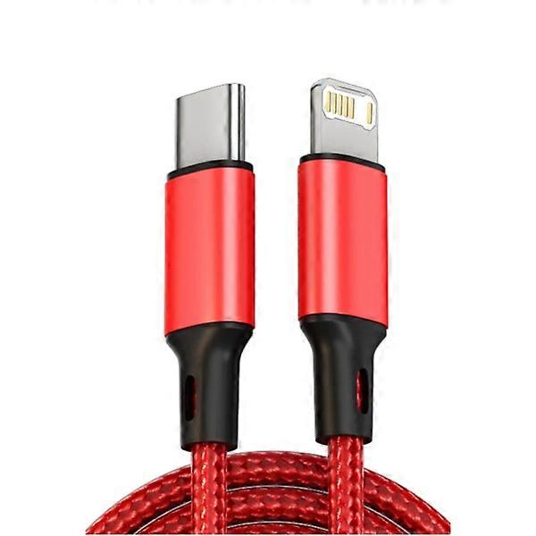PD 30W Charging Cable compatible with iPhone 14 13 12 11 Pro Max Mini XR XS Plus, USB C to Lightning Fast Charging Data Cable, Red 2m