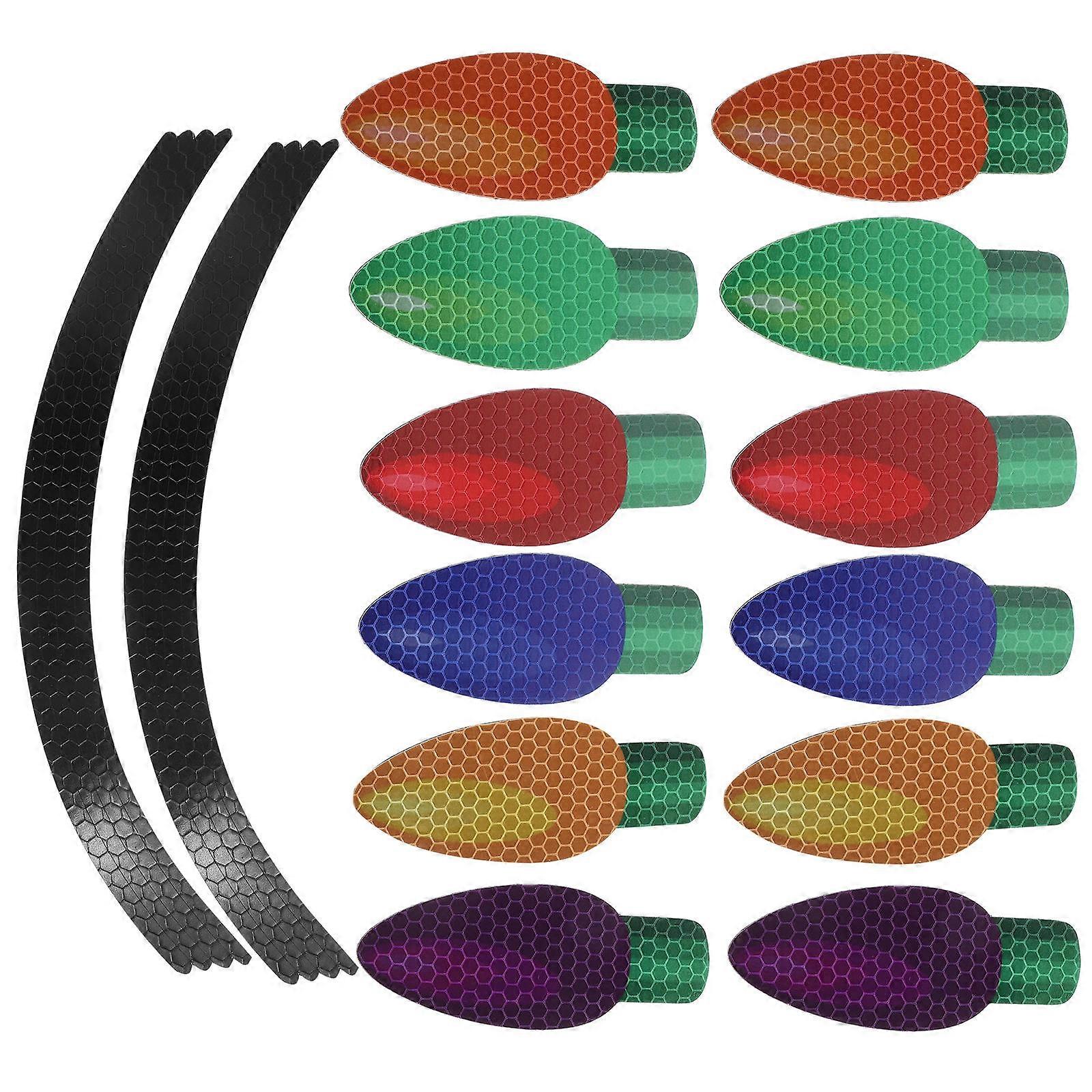 Christmas Car Refrigerator Magnets Reflective Bulb Shape for 1Set