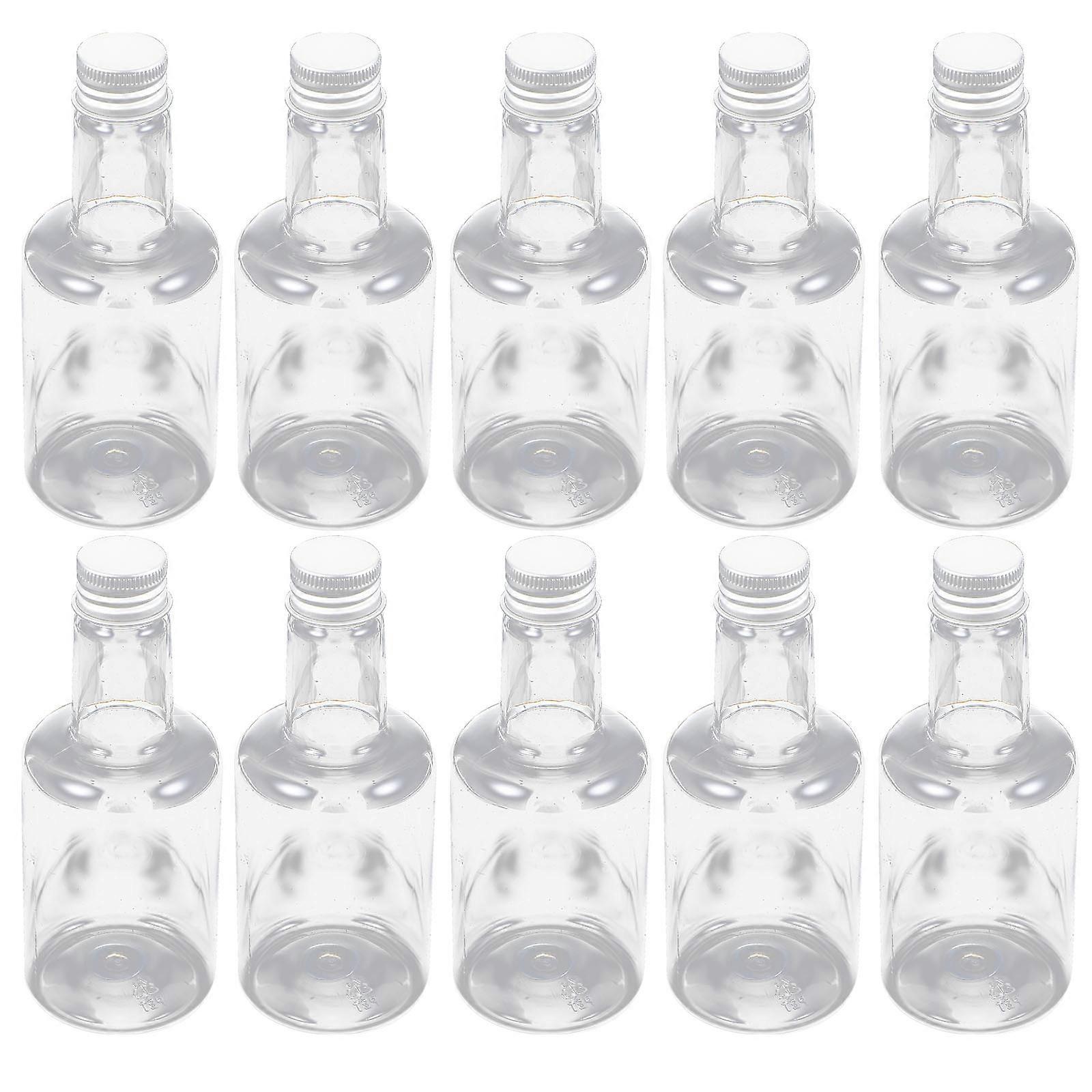 Transparent Plastic Bottles Multi-Function Juice Bottles 10Pcs for Daily Use