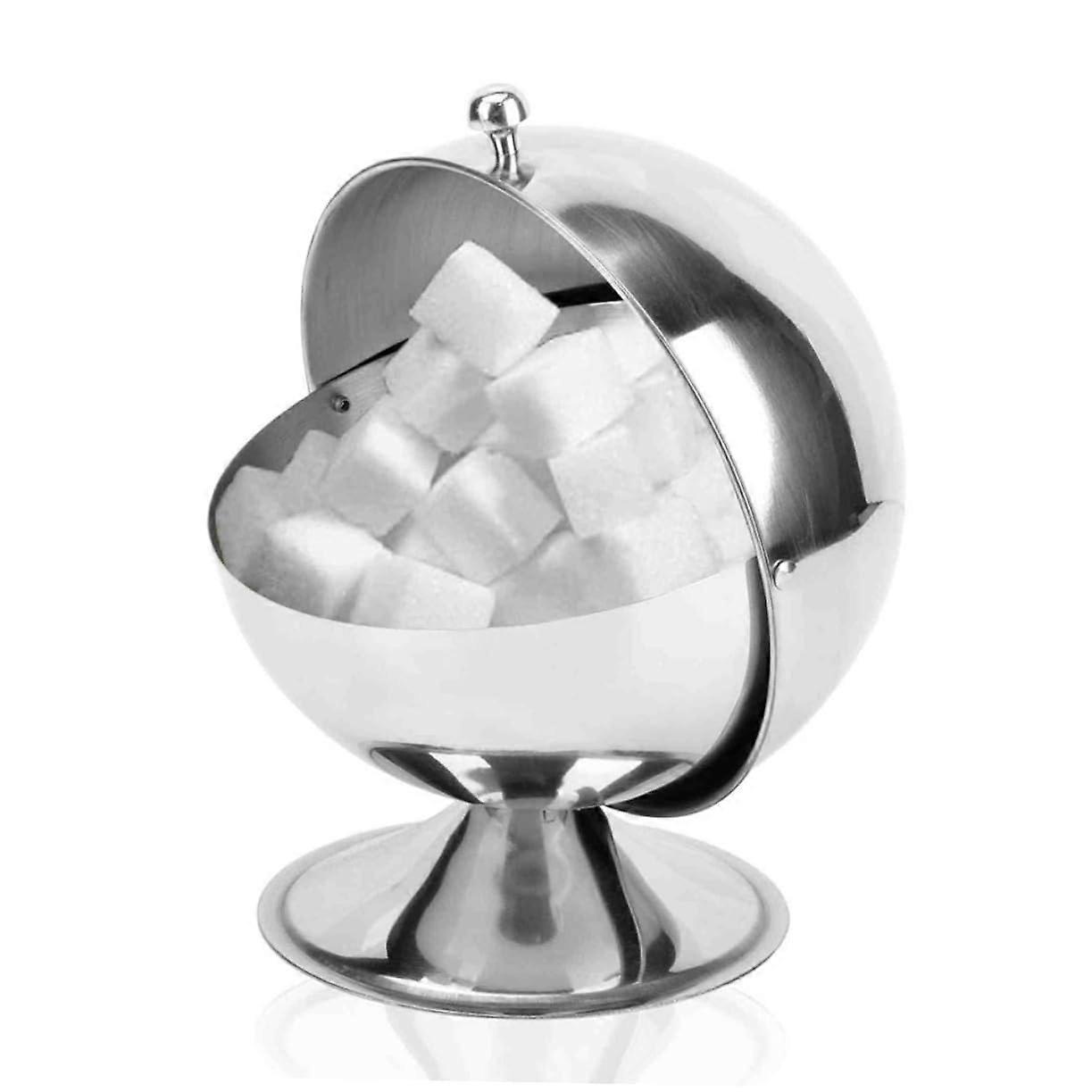 Stainless Steel Sugar Bowl with Lid, Creative Spherical Design, Rust for Kitchen and Dining