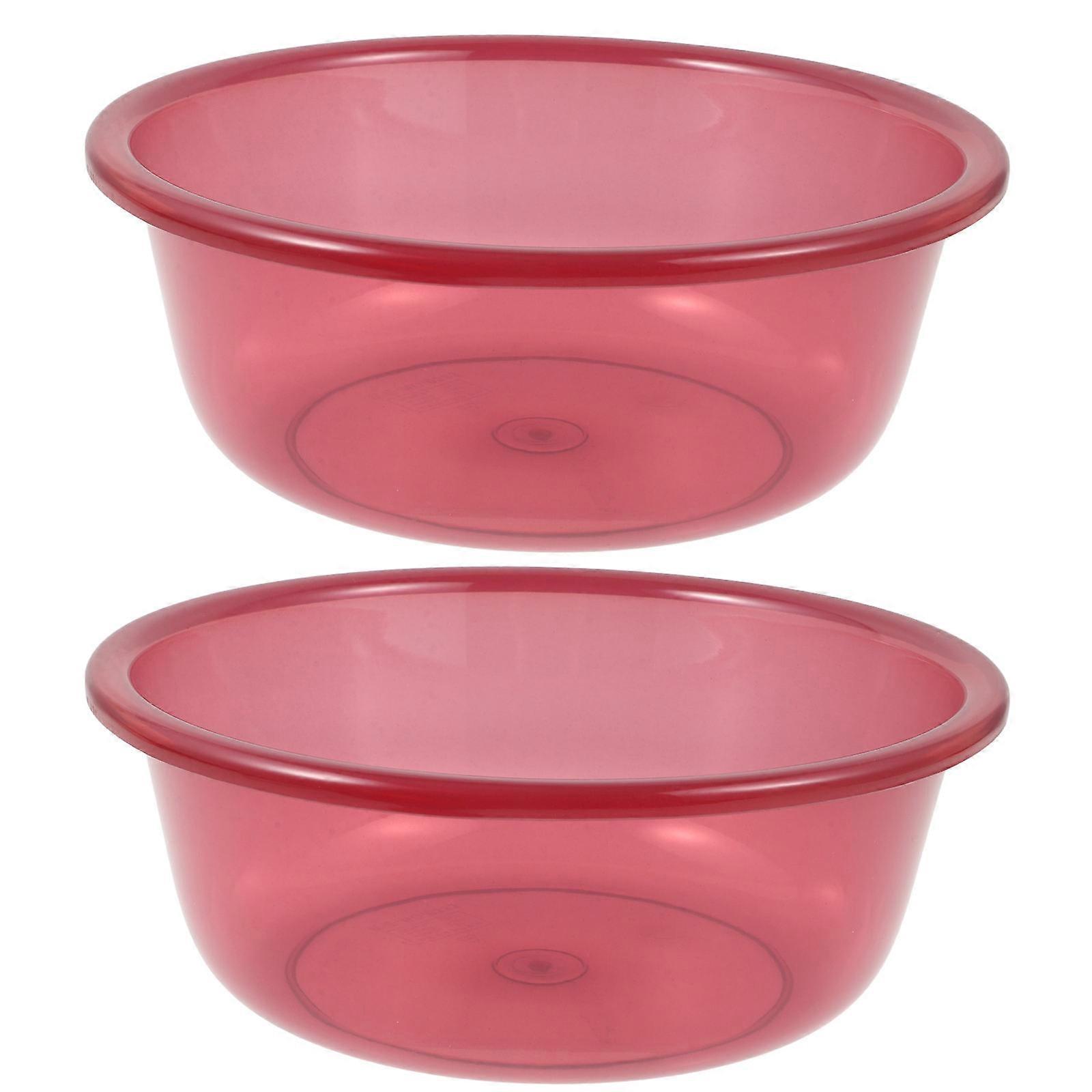 Plastic Wash Basin for Kitchen Use 2Pcs Durable Rosy Color Basin