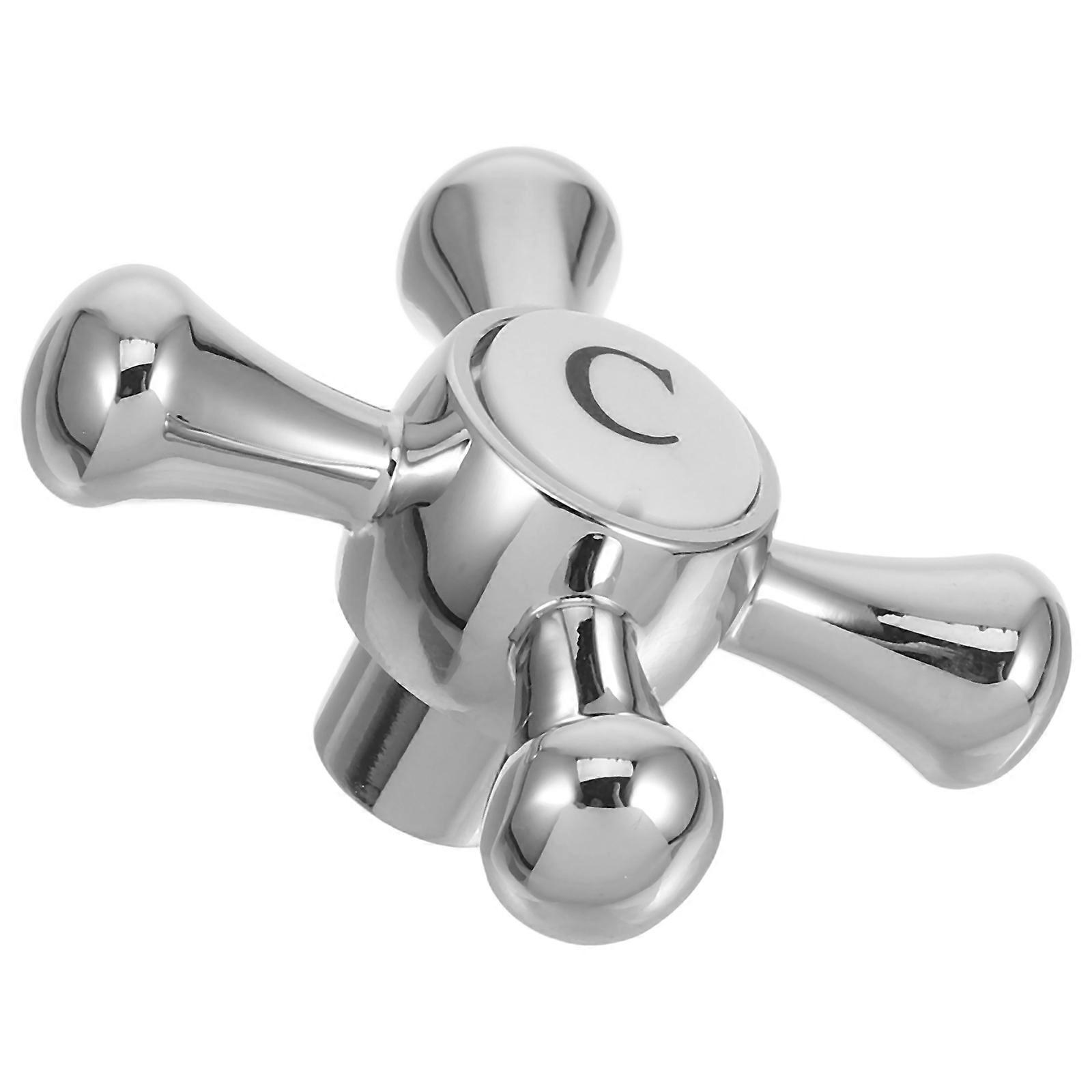 Outdoor Faucet Handle Replacement Part Metal Zinc Alloy Silver for Home Use Precise Control Easy