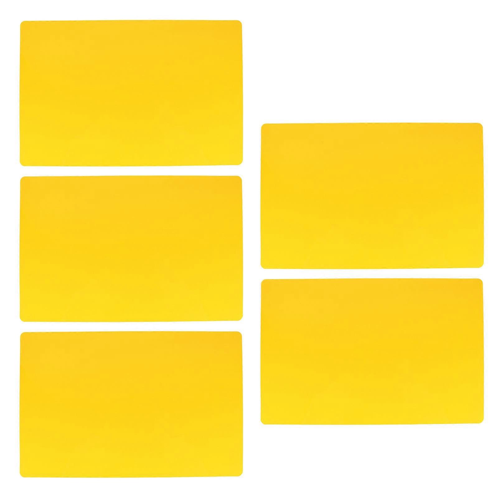 5 Pcs Lightweight Writing Pad with PP Material for Home Use Strong and Sturdy Desk Mat Yellow