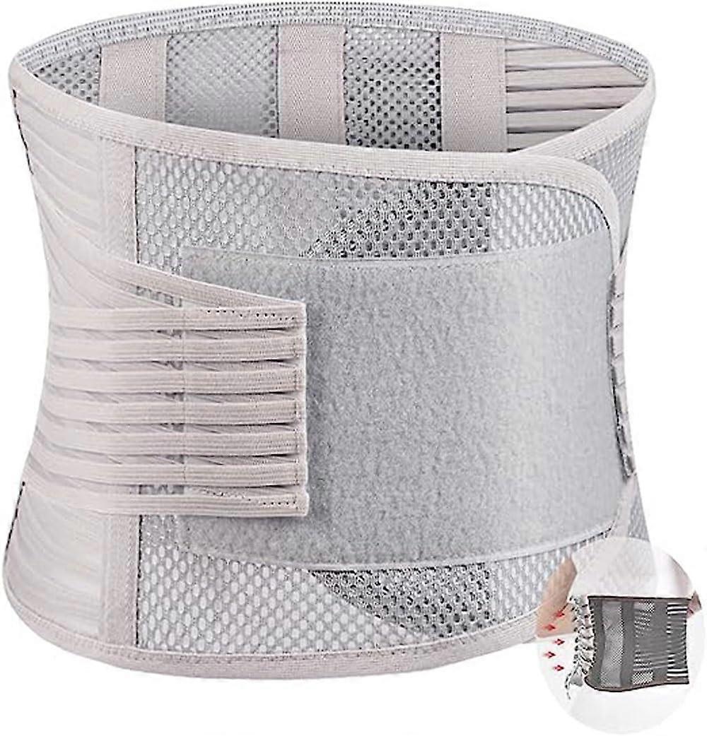 Adjustable Dual Pull Lumbar Support Belt for Lower Back Pain Relief with Breathable Mesh Design