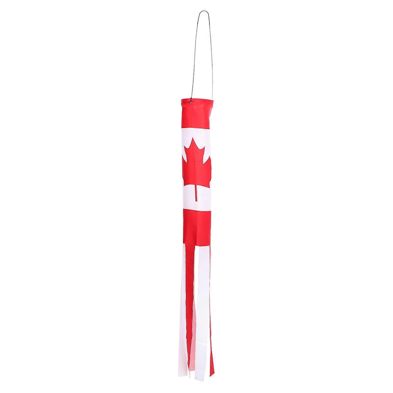 Wind Sock Garden Flag for Decoration 2Pcs Maple Leaf Pattern White