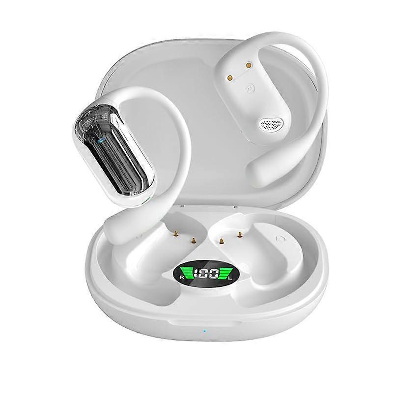 Model Hanging Ear Bluetooth Earphones Open Ear Design Wireless Non Bone Conduction Noise Reduction White One Size