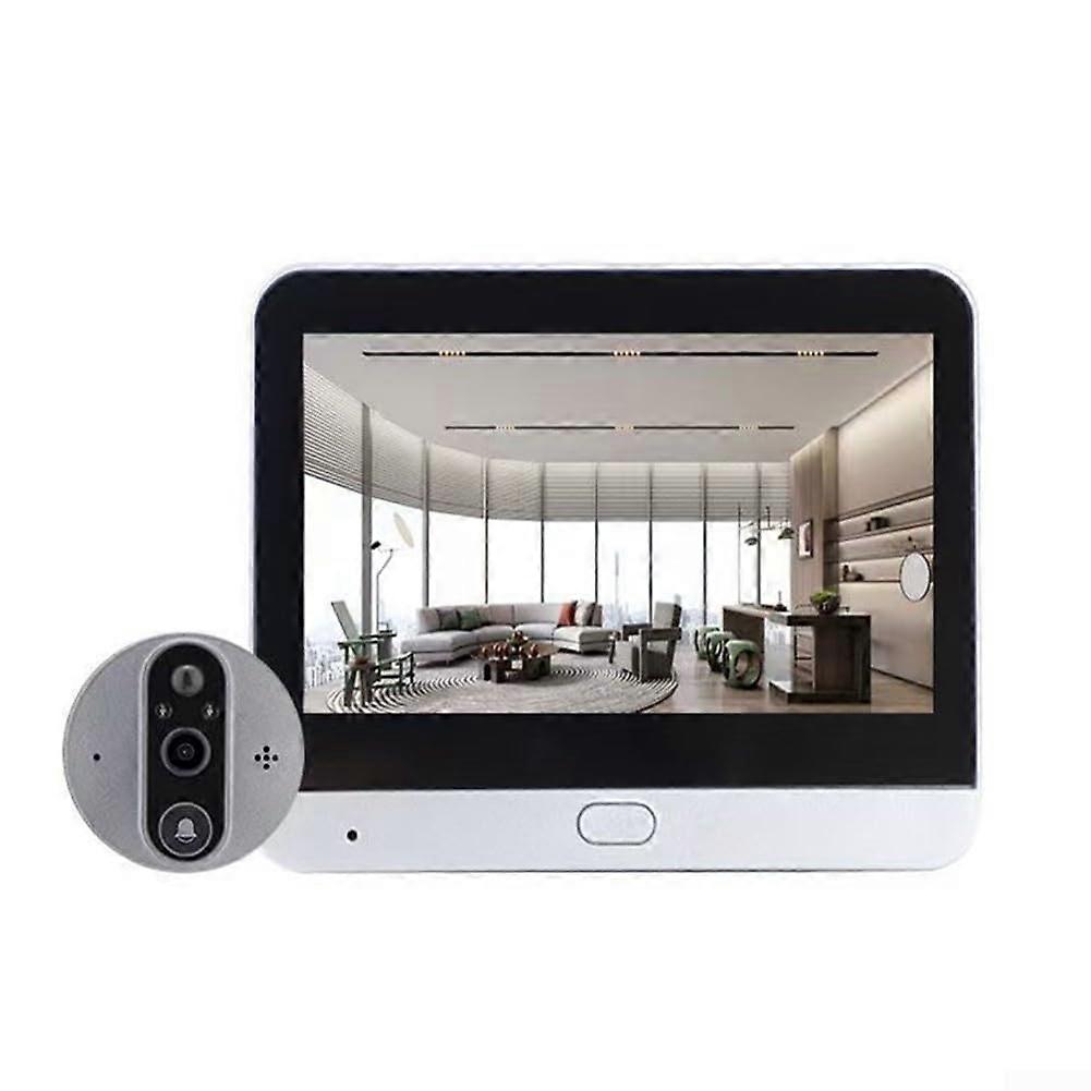 Smart WiFi Doorbell Camera 1080P Wide Angle Peephole Viewer with PIR Motion Detection for Home