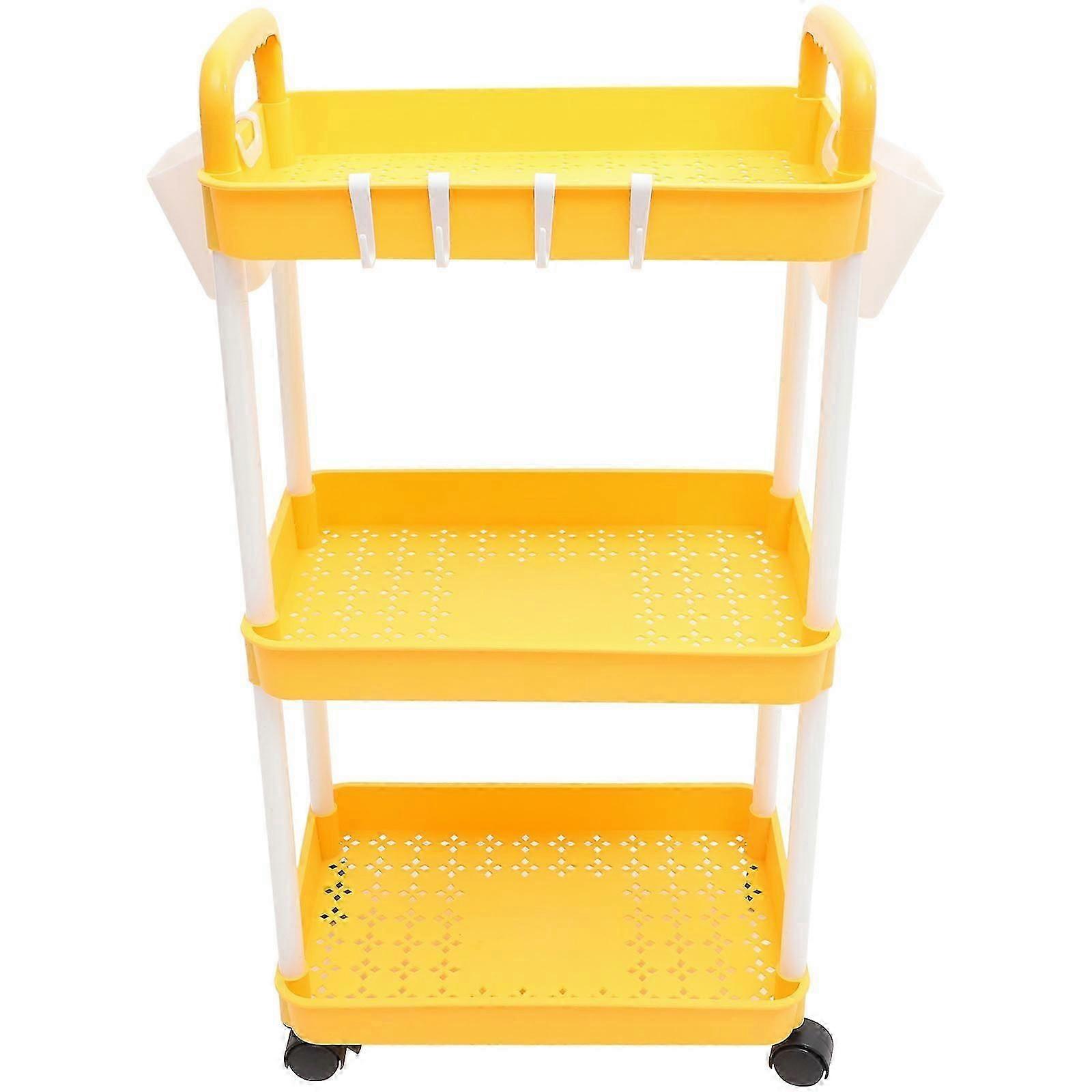 Multi-Layer Trolley Stand Spice Bottle Storage Bedroom Balcony Study Snack Storage Plastic Rectangular 1Set