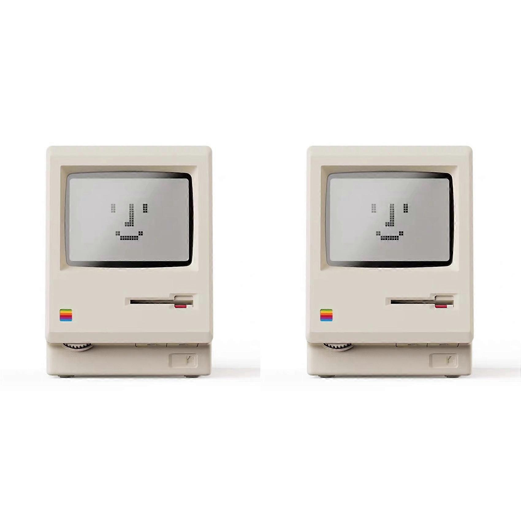 2X Maclock Retro Clock Creativity Alarm Clock Student Specific Wake Up Artifact Desktop Decor Computer Keyboard