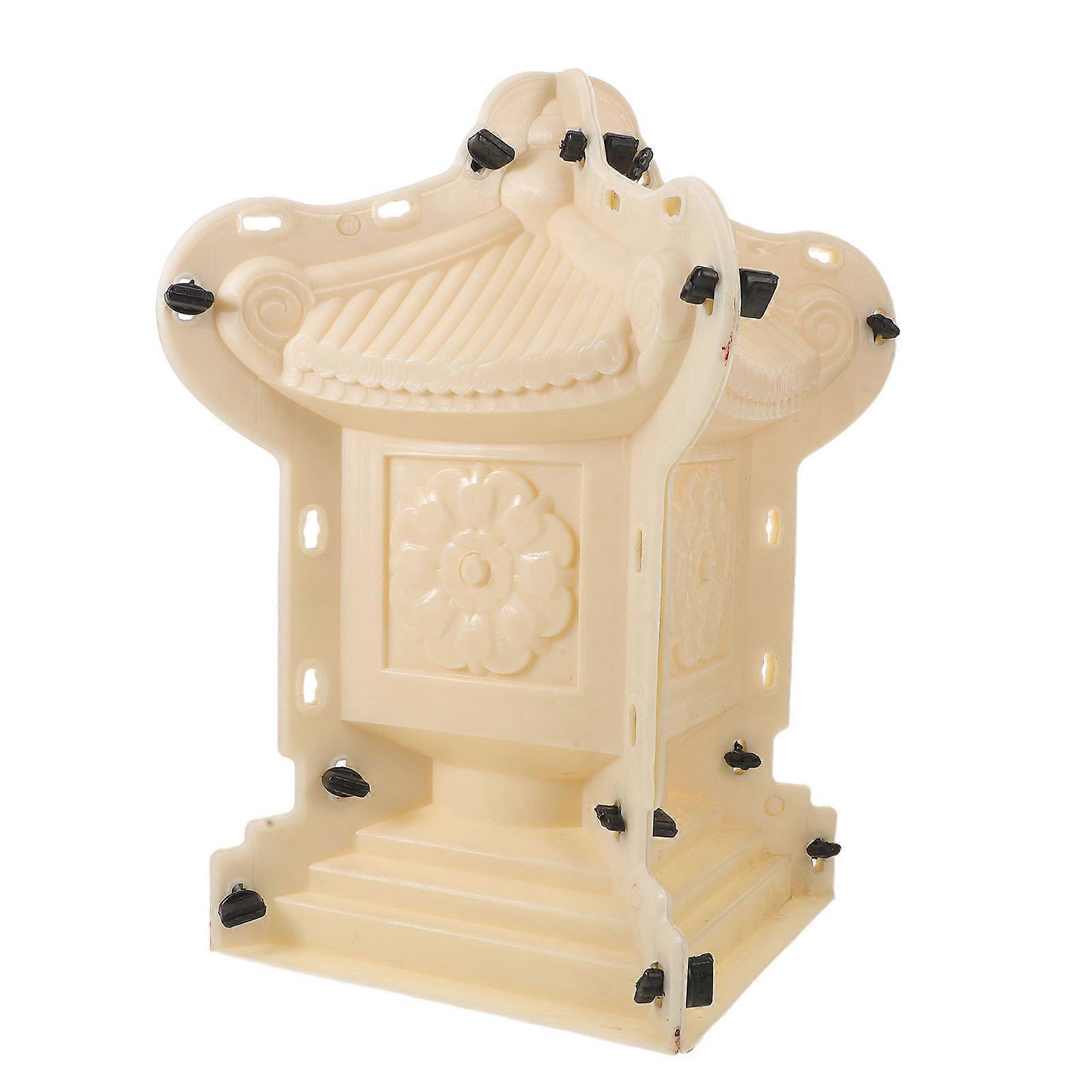 White Plastic Concrete Mold for DIY Garden Projects with Authentic Architectural Details 9.5 x 9.5 x 13 Inches